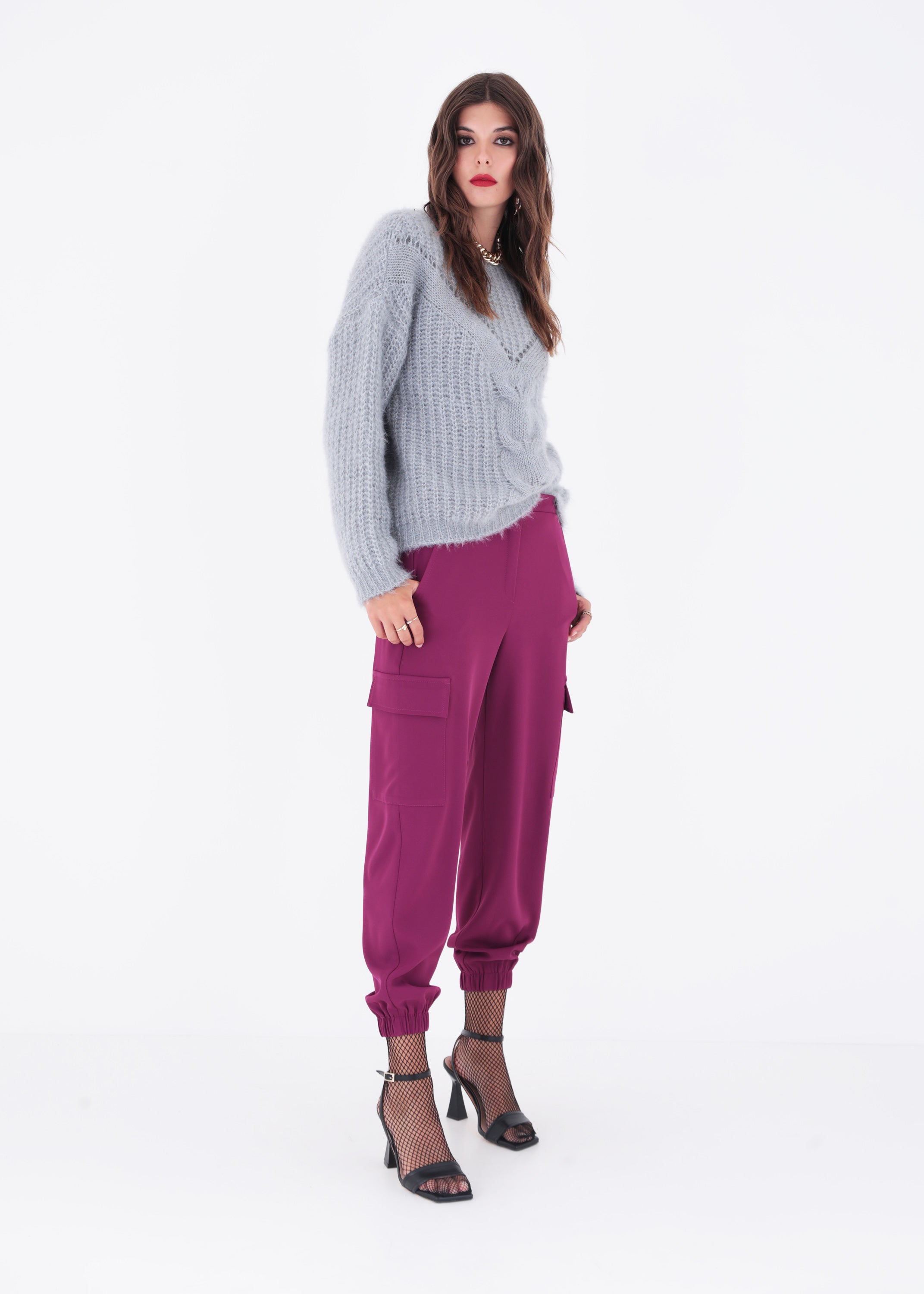 Pantalone cargo in cady - FW23