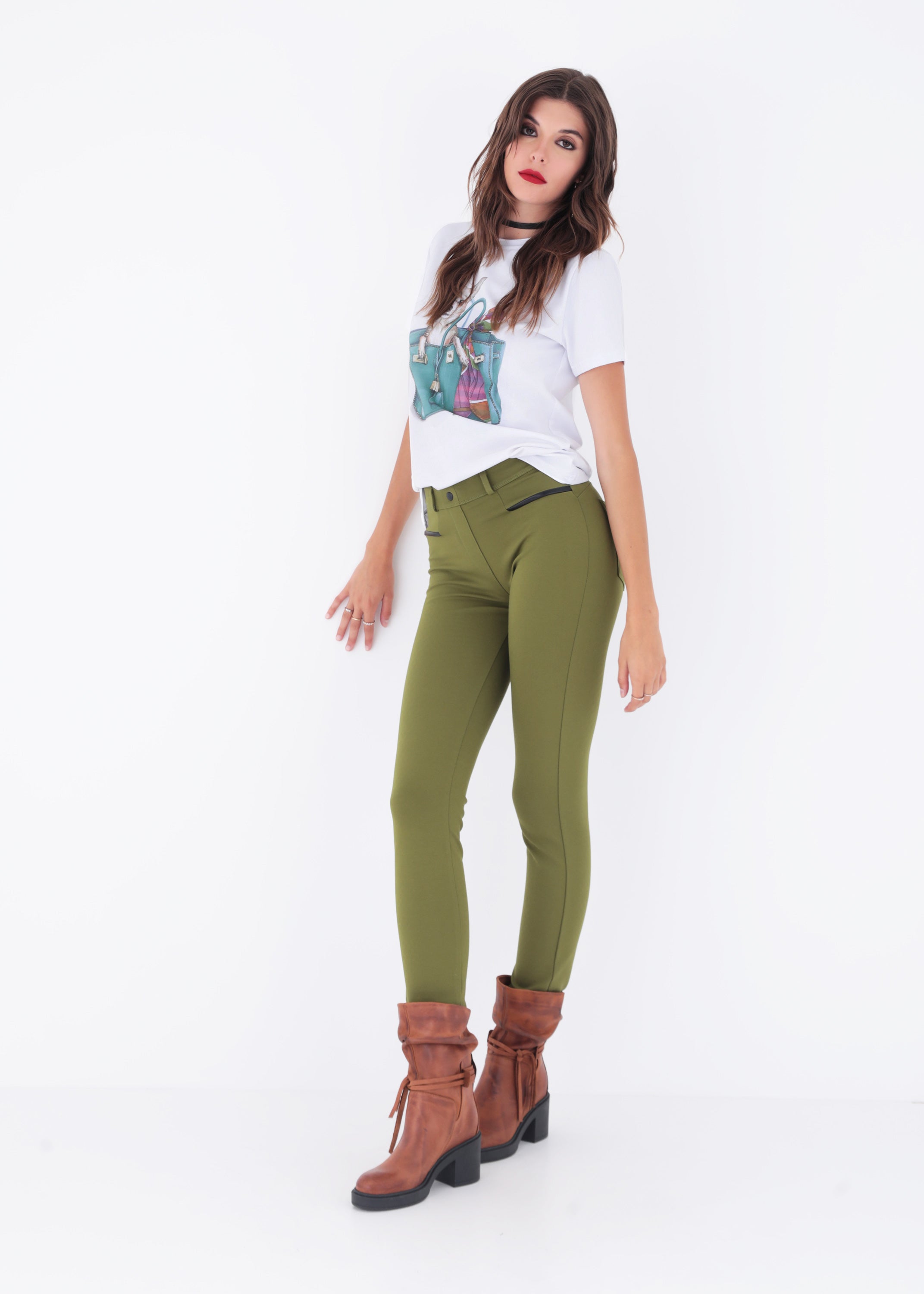 T-shirt in cotone con stampa e strass - FW23