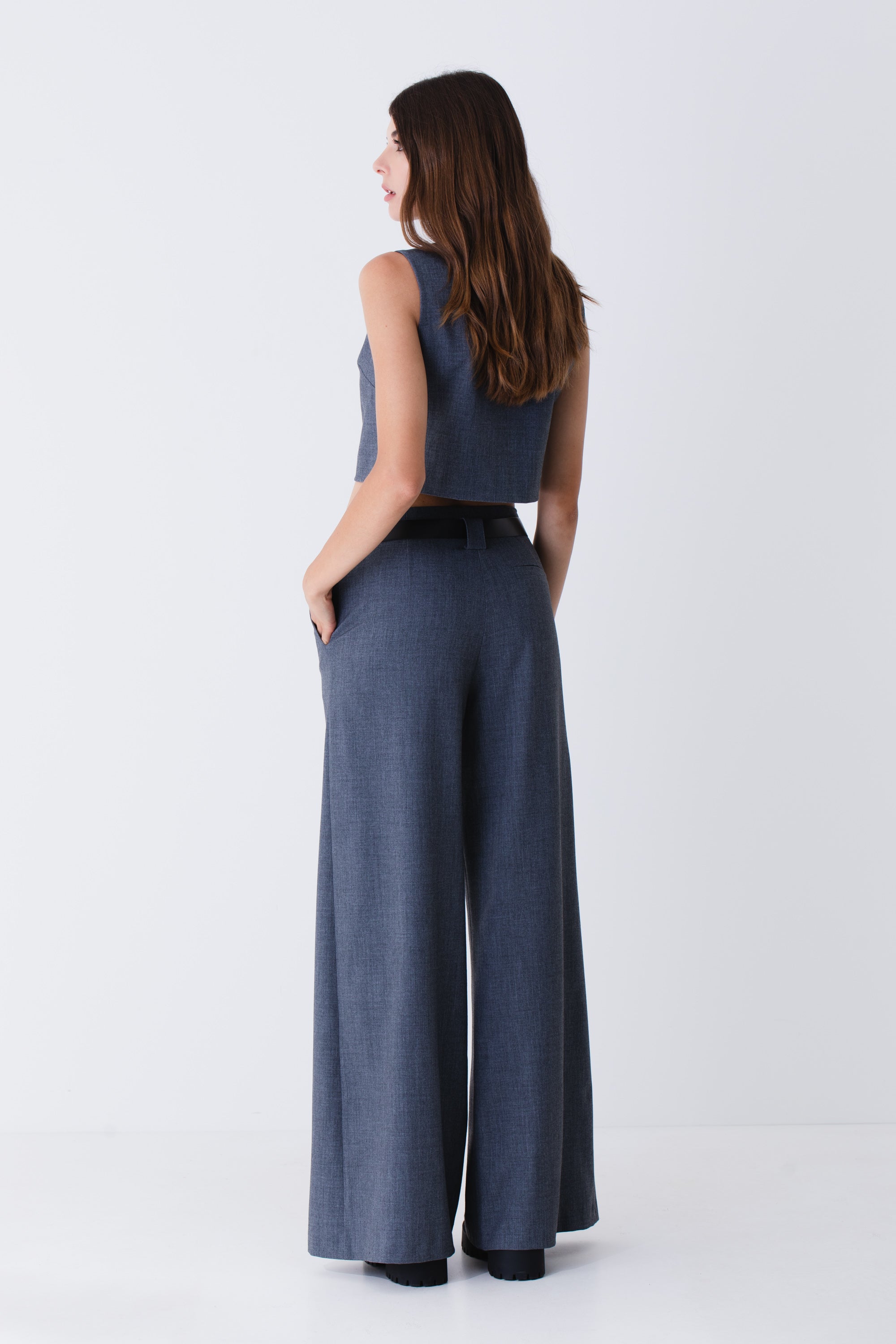 Crop top in grisaglia - FW25