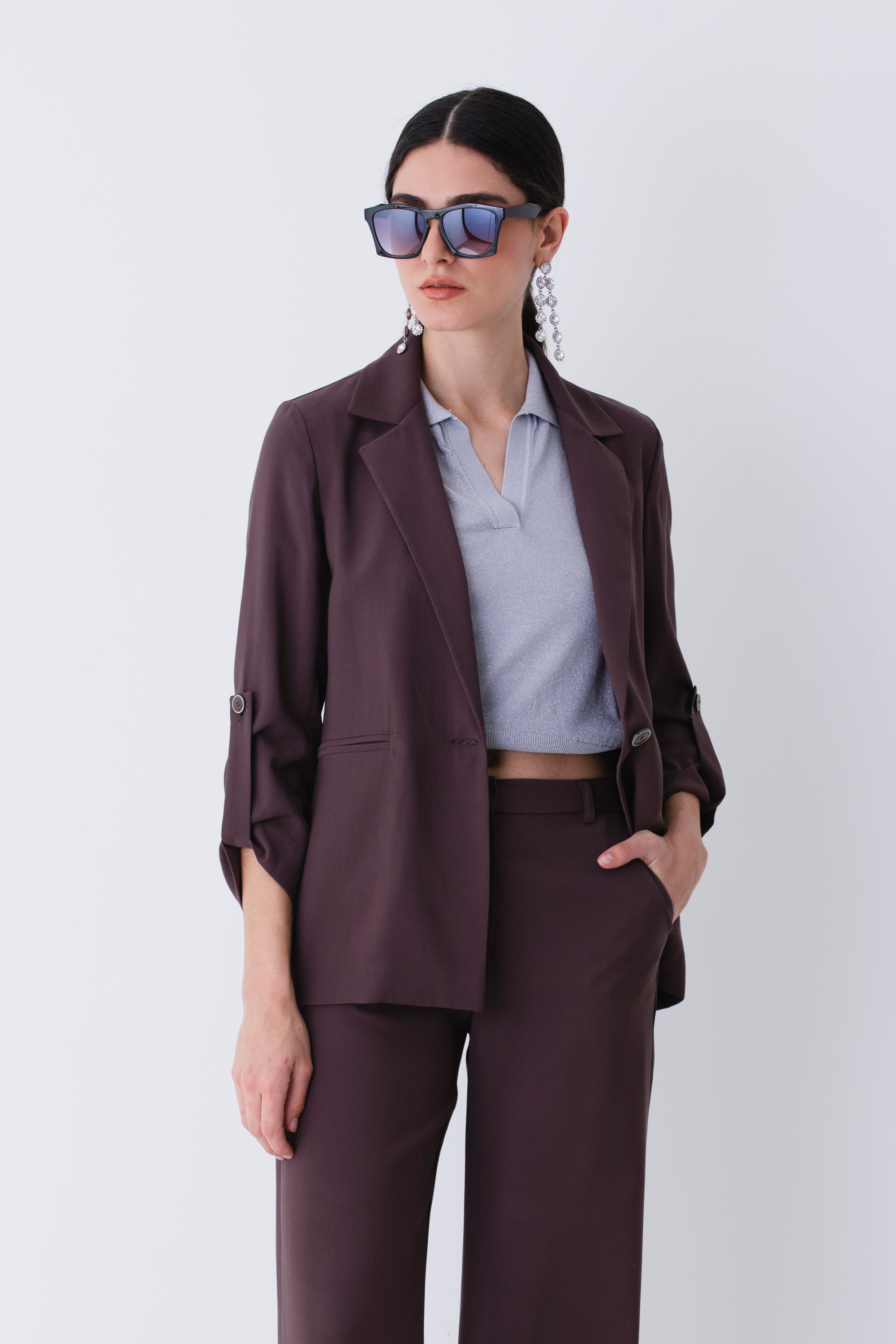 Blazer ad un petto in rayon - PE25