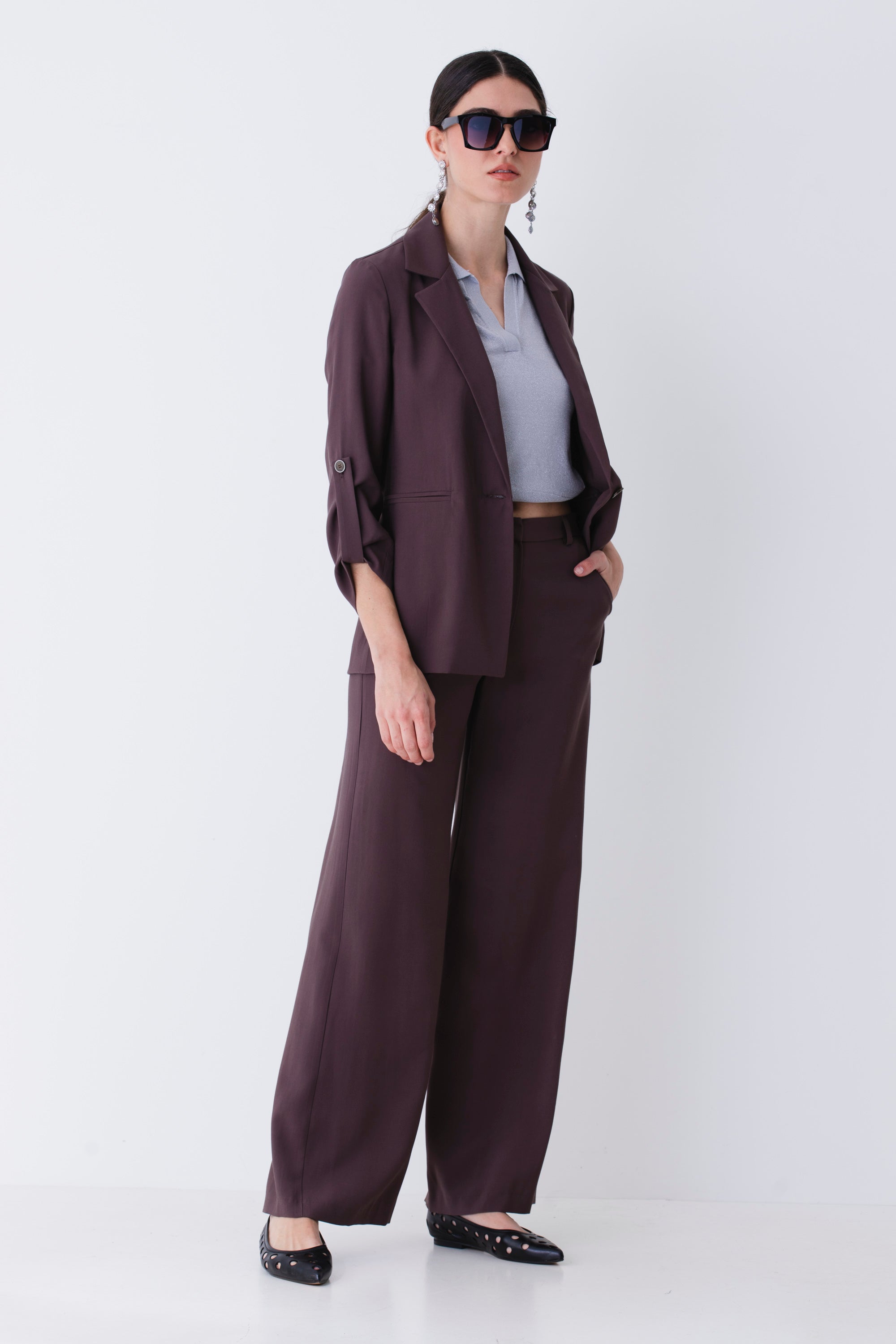 Blazer ad un petto in rayon - PE25