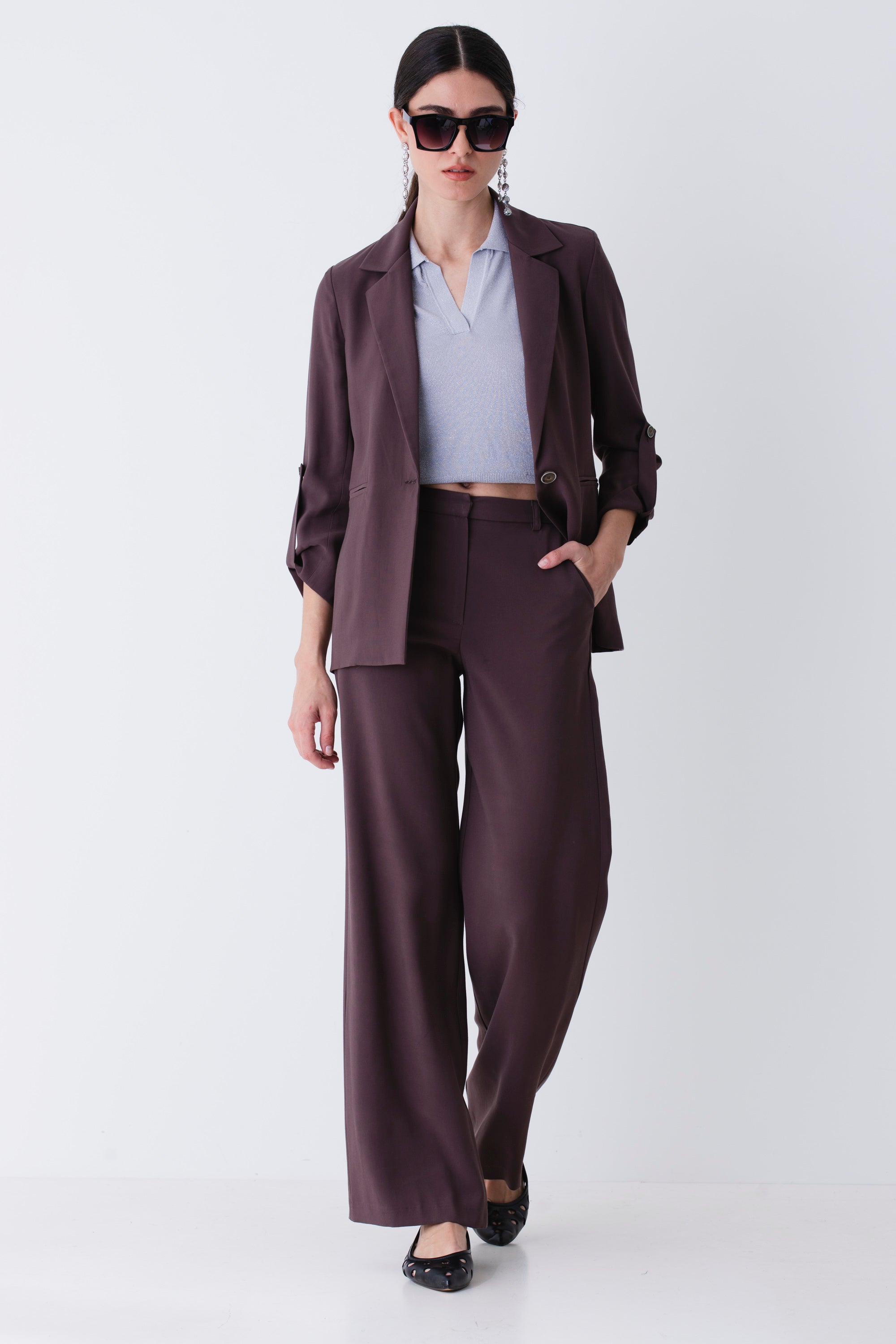 Blazer ad un petto in rayon - PE25
