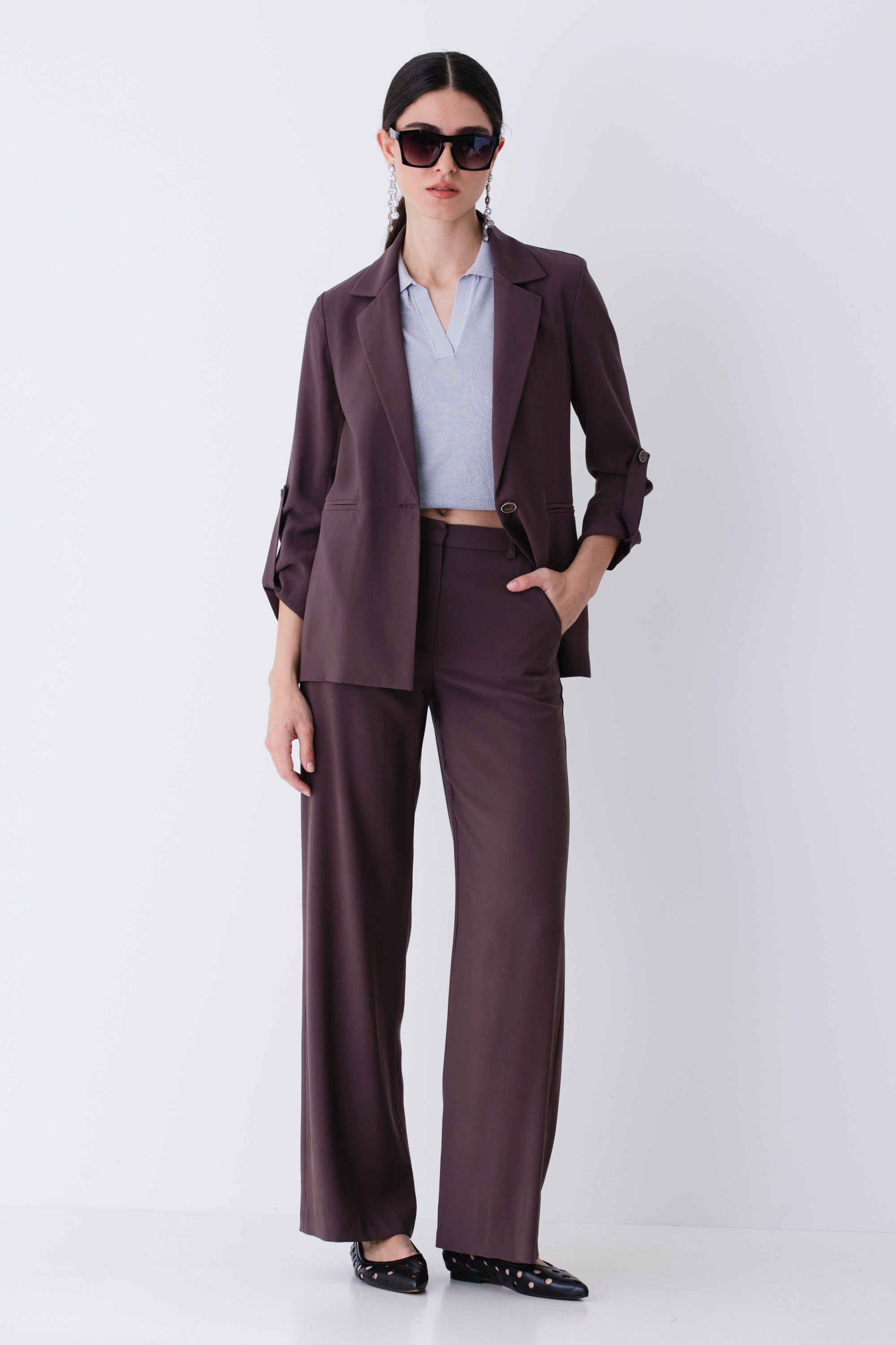 Blazer ad un petto in rayon - PE25