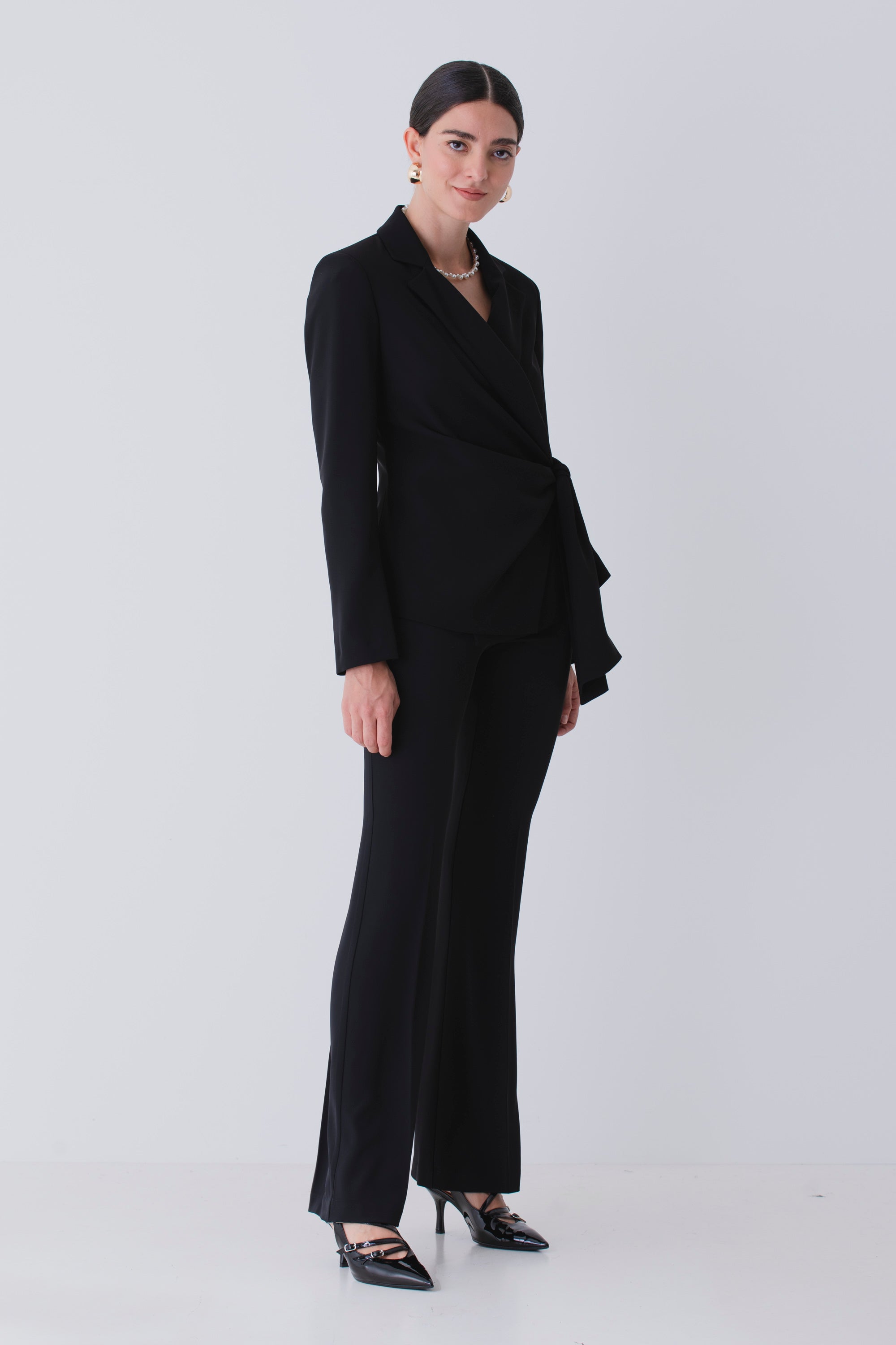 Pantalone a zampa in cady -FW26