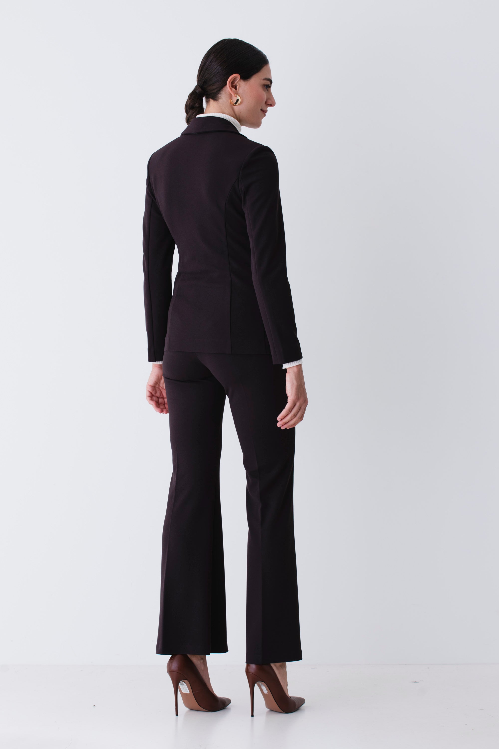 Completo a doppio petto in scuba crepe diagonale - FW26