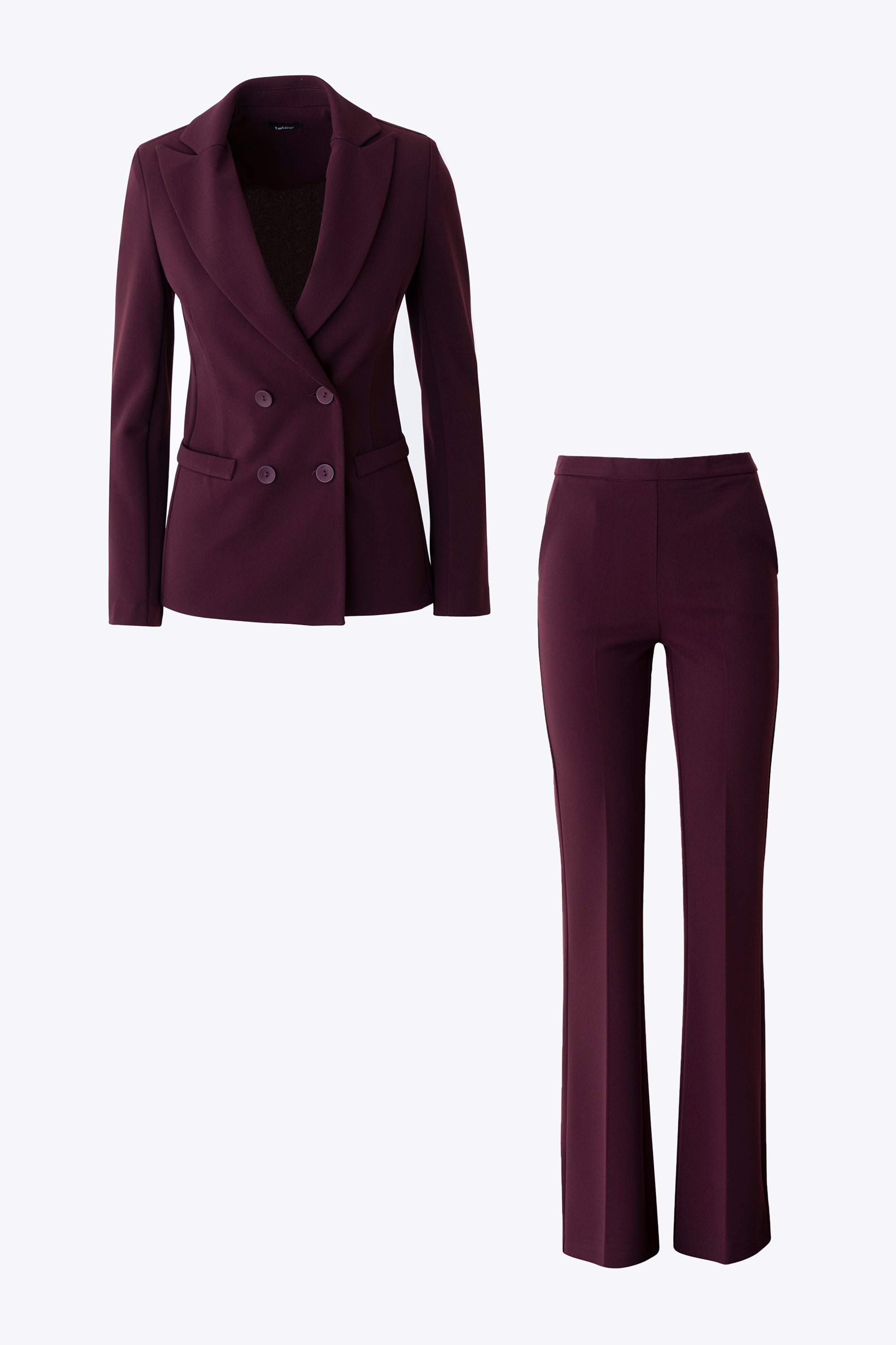 Completo a doppio petto in scuba crepe diagonale - FW26