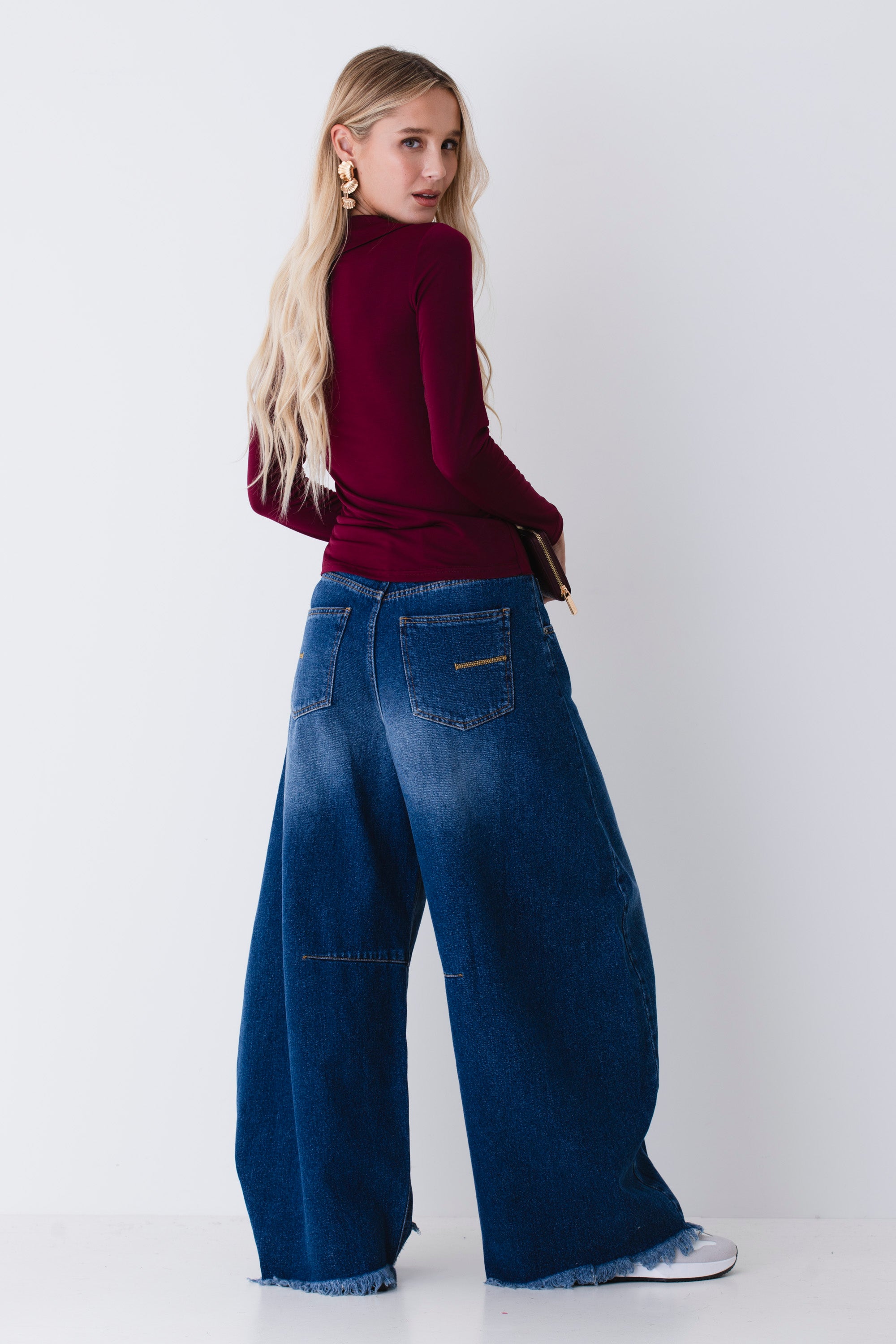 Blusa ad incrocio in jersey elasticizzato - FW26