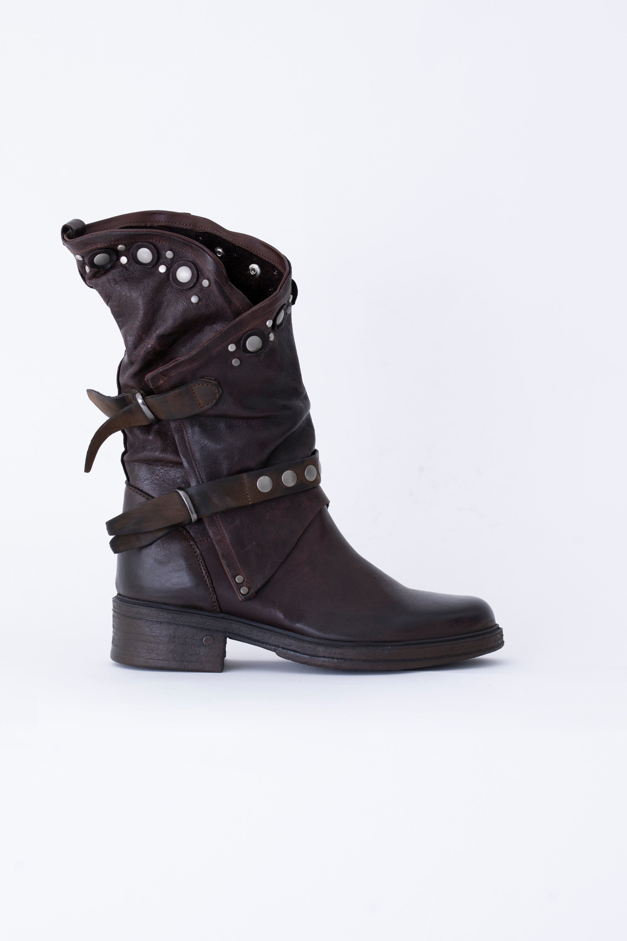 Stivale pompiere in pelle con borchie applicate - FW26