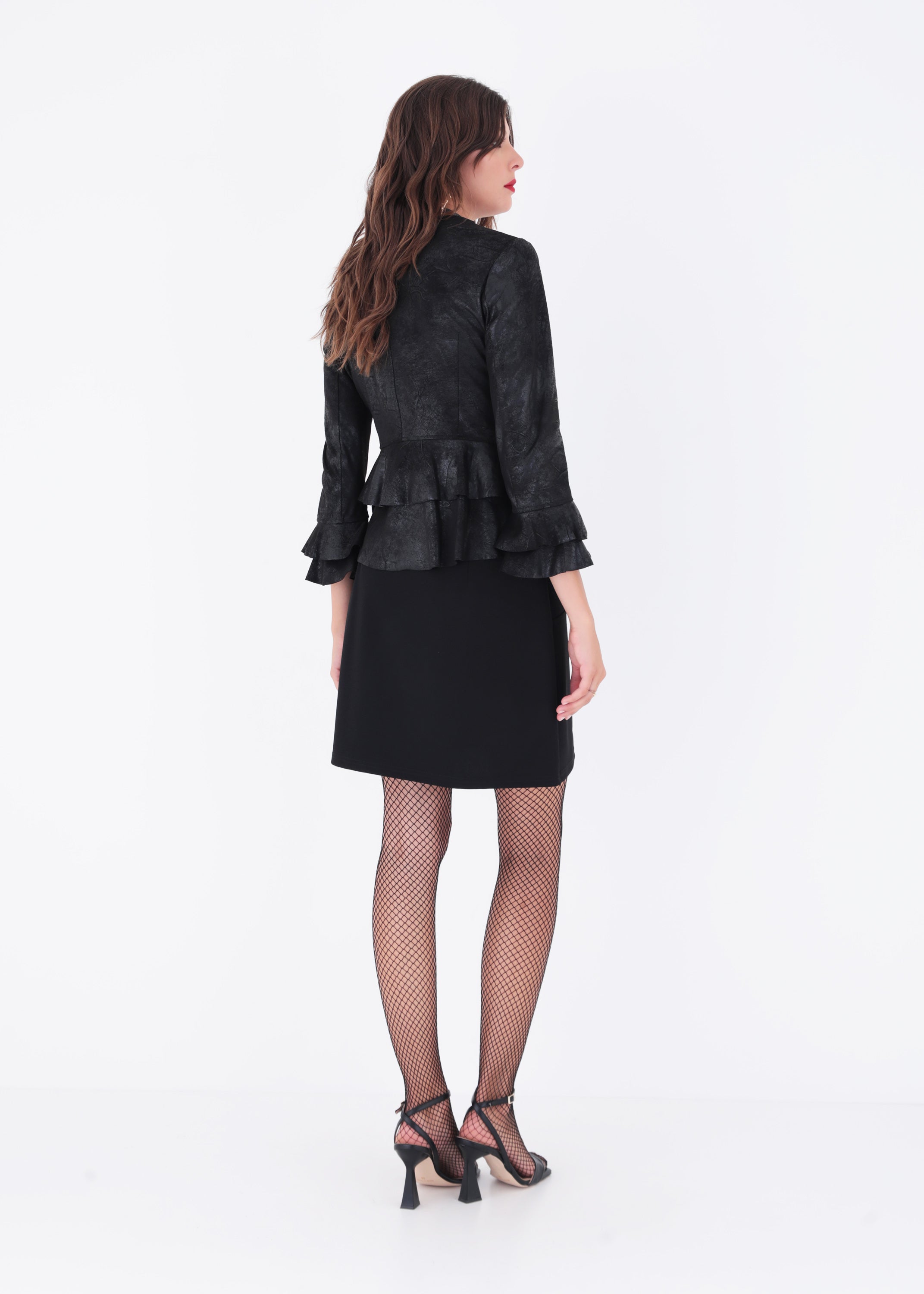 Giacca in ecopelle vintage con rouches - FW23