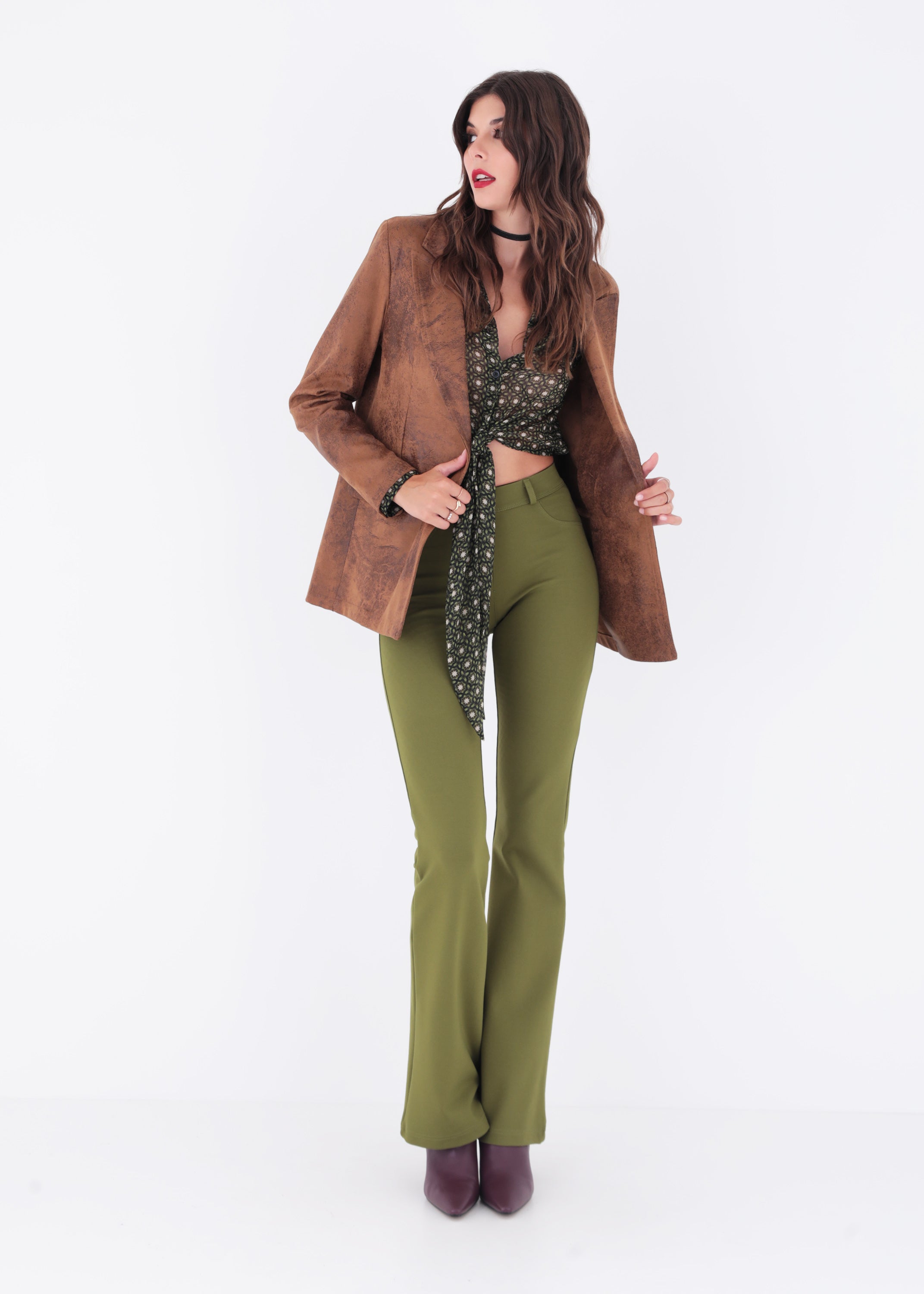 Blazer ad un petto in ecopelle vintage - FW23