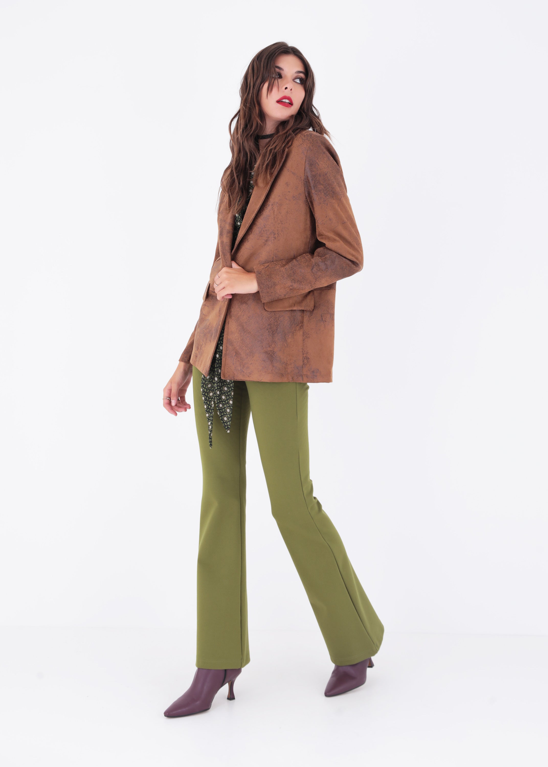 Blazer ad un petto in ecopelle vintage - FW23