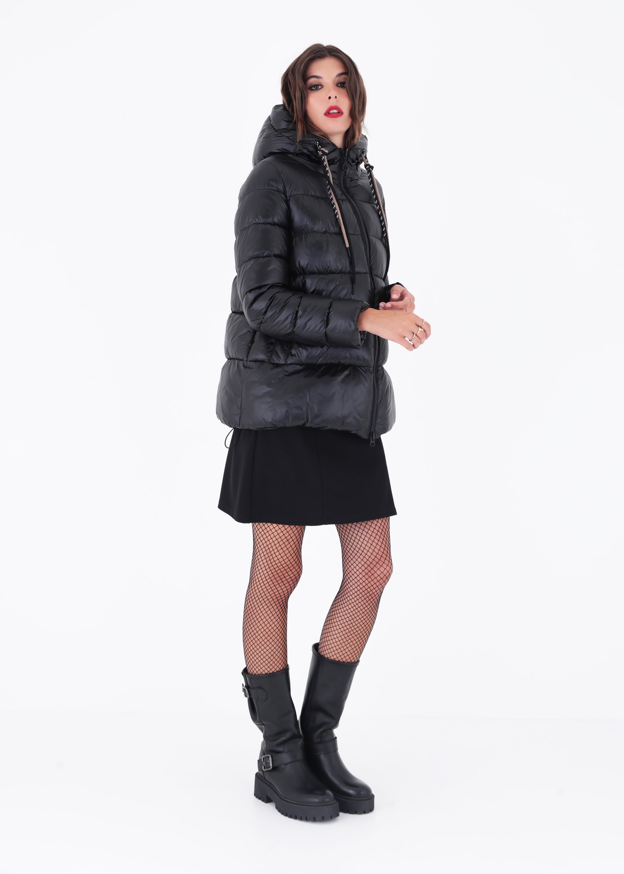 Piumino corto effetto lucido - FW23