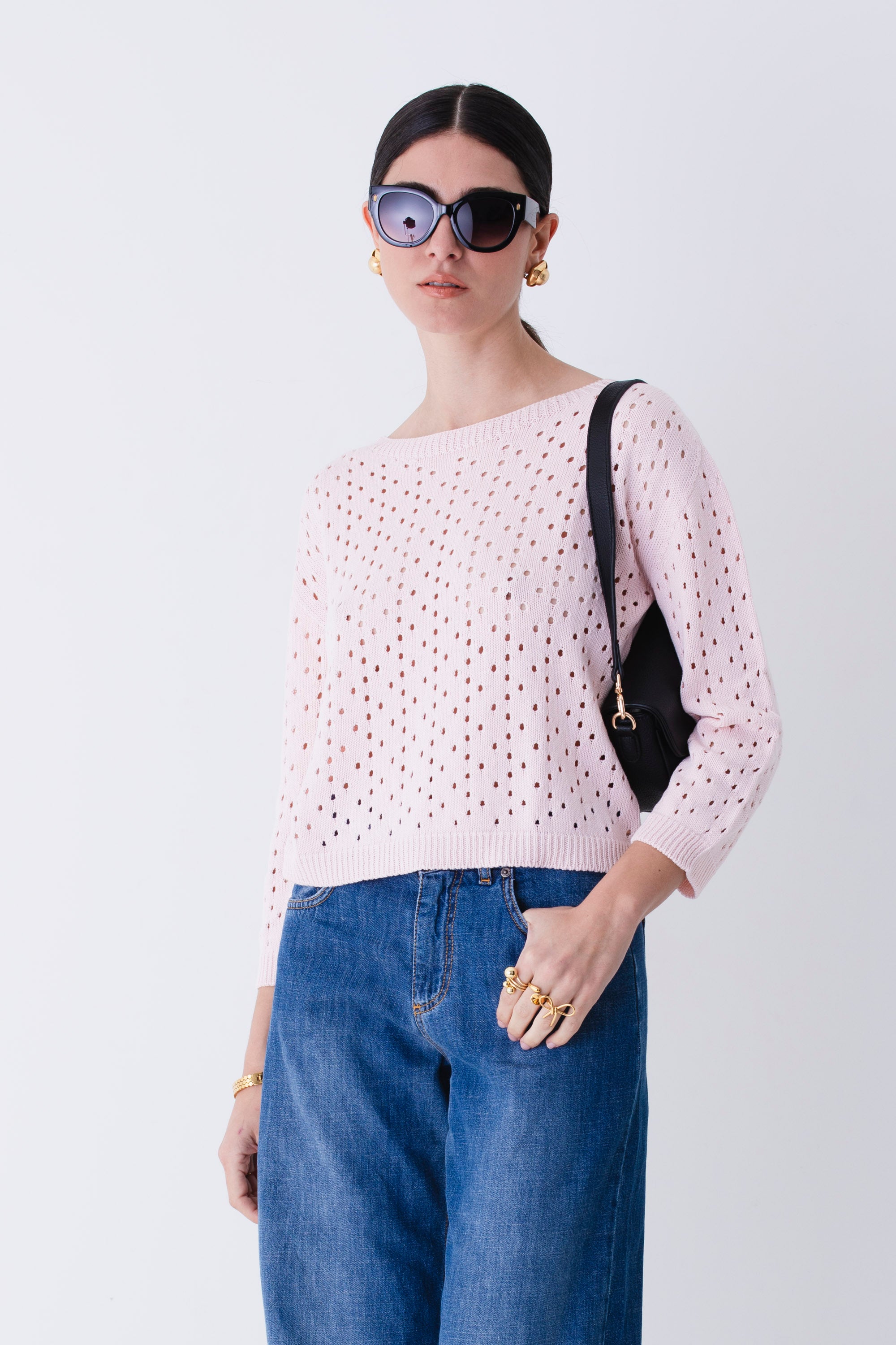 Pullover traforato in cotone - PE25