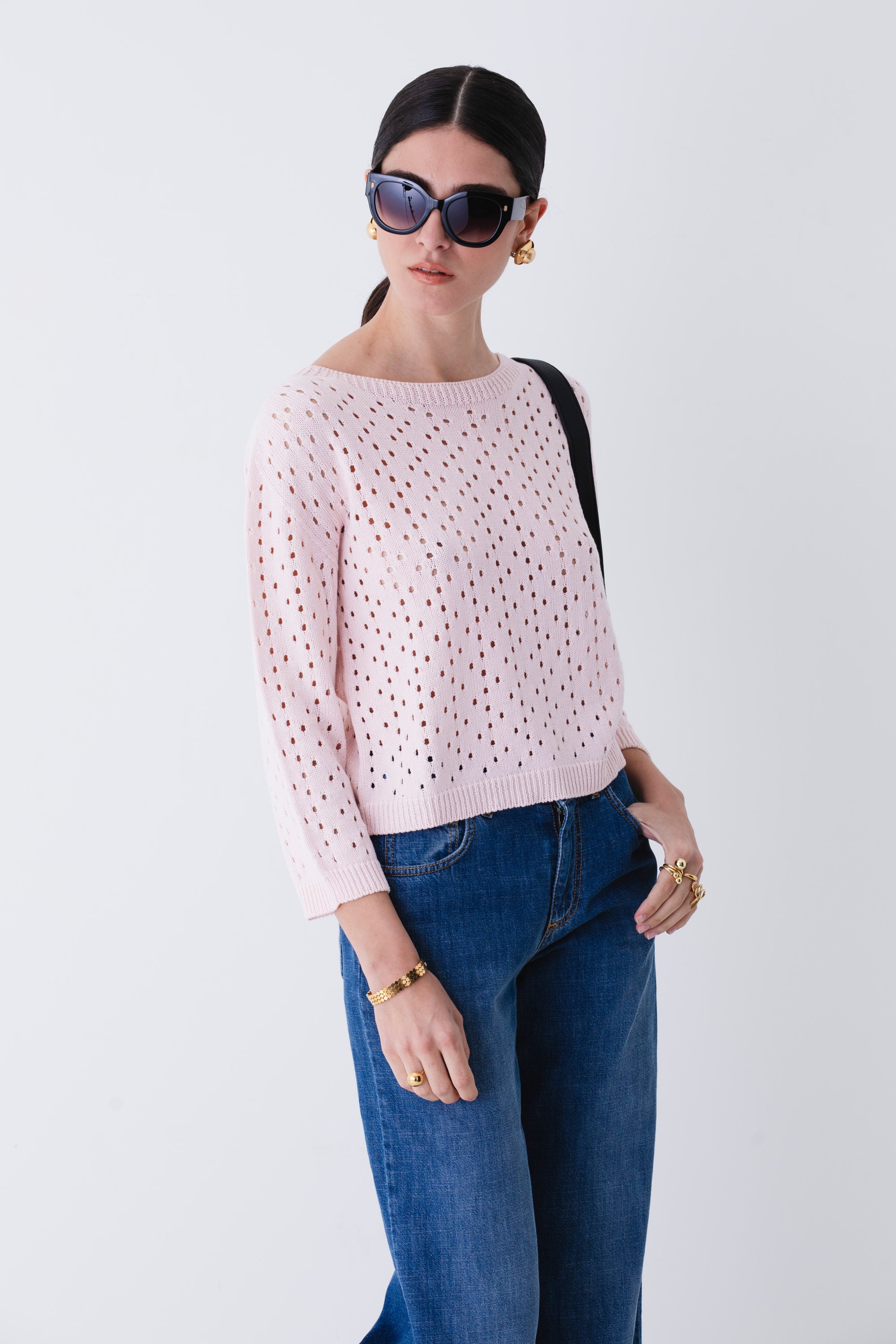 Pullover traforato in cotone - PE25