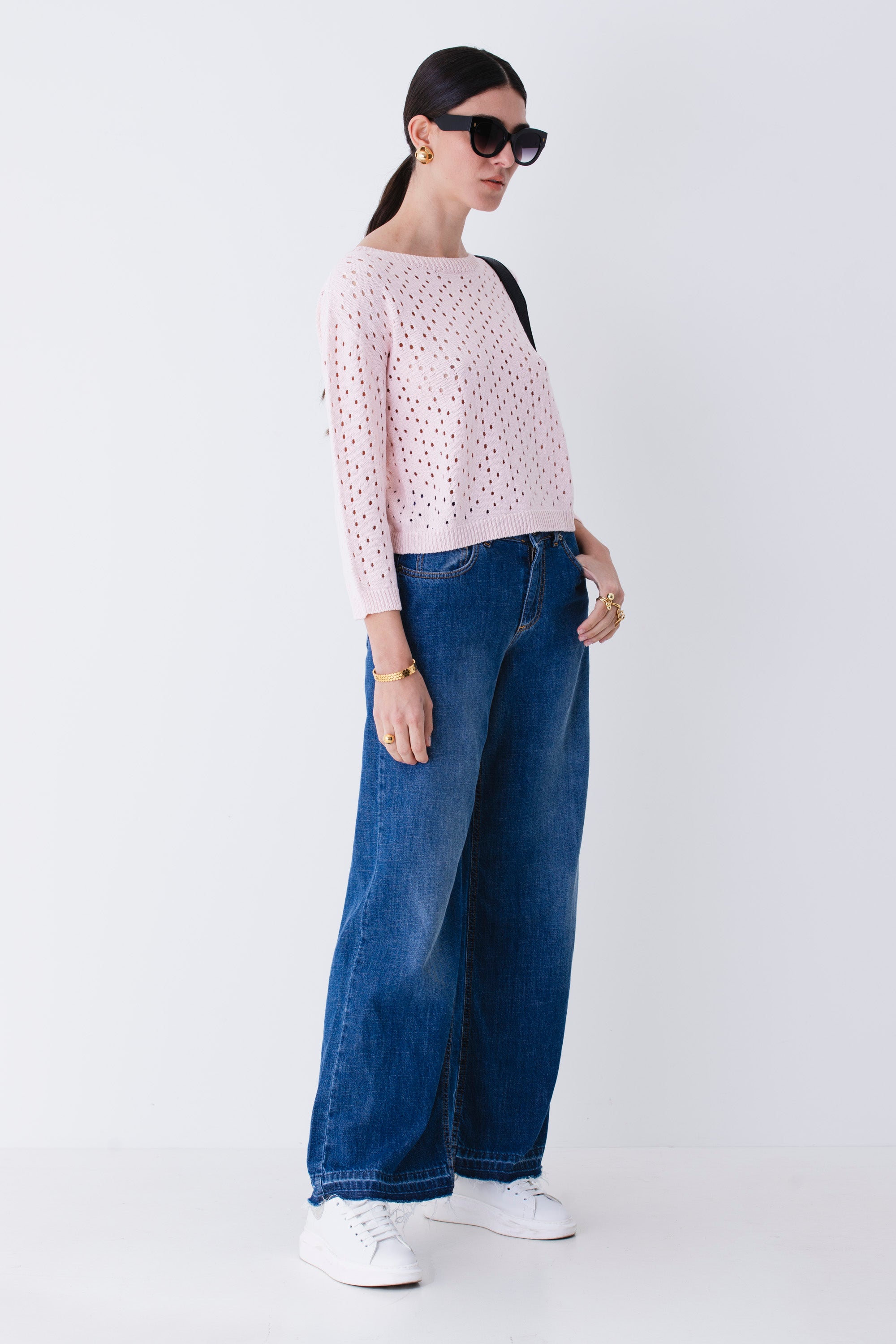 Pullover traforato in cotone - PE25