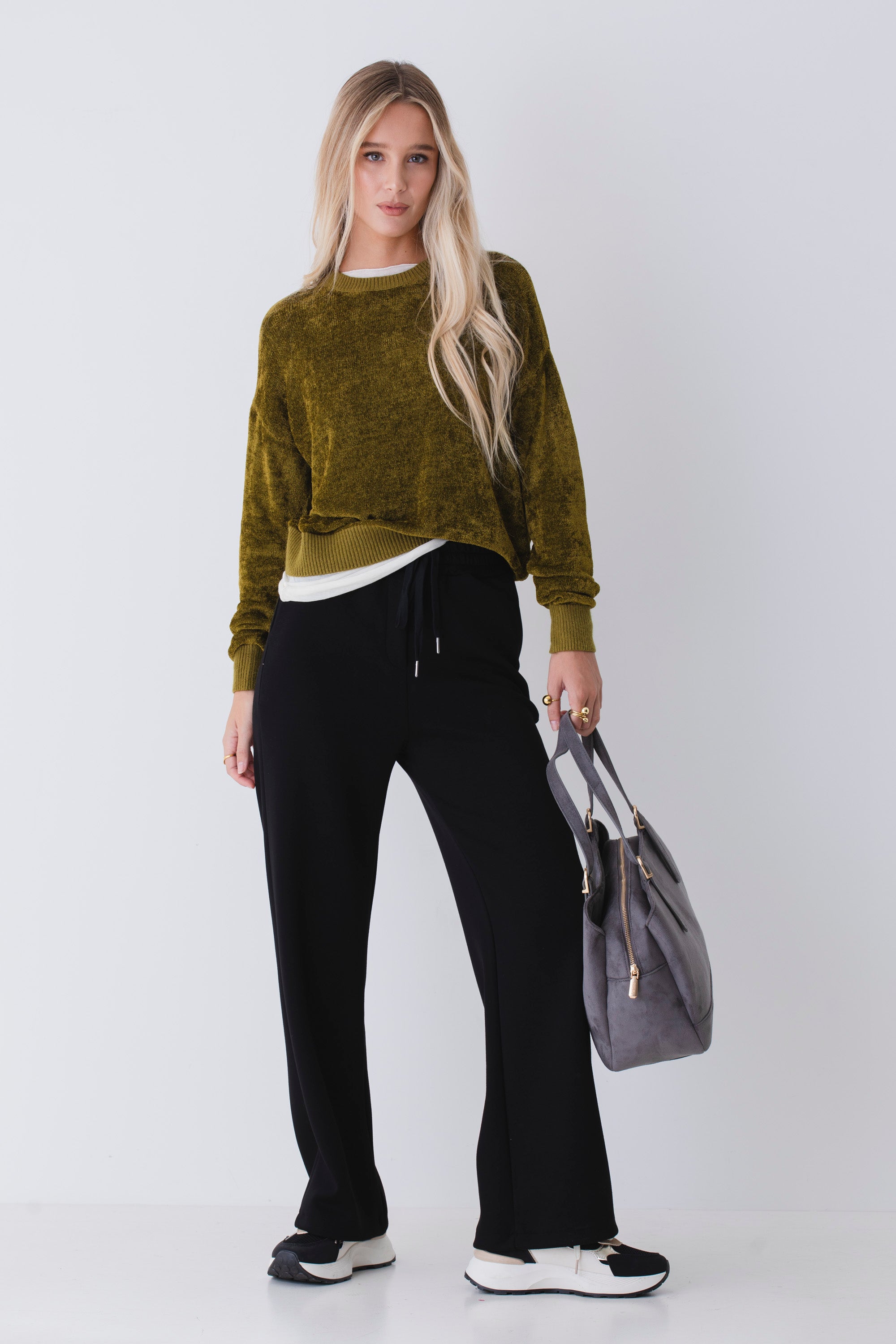 Pantalone palazzo in cotone elasticizzato - FW26