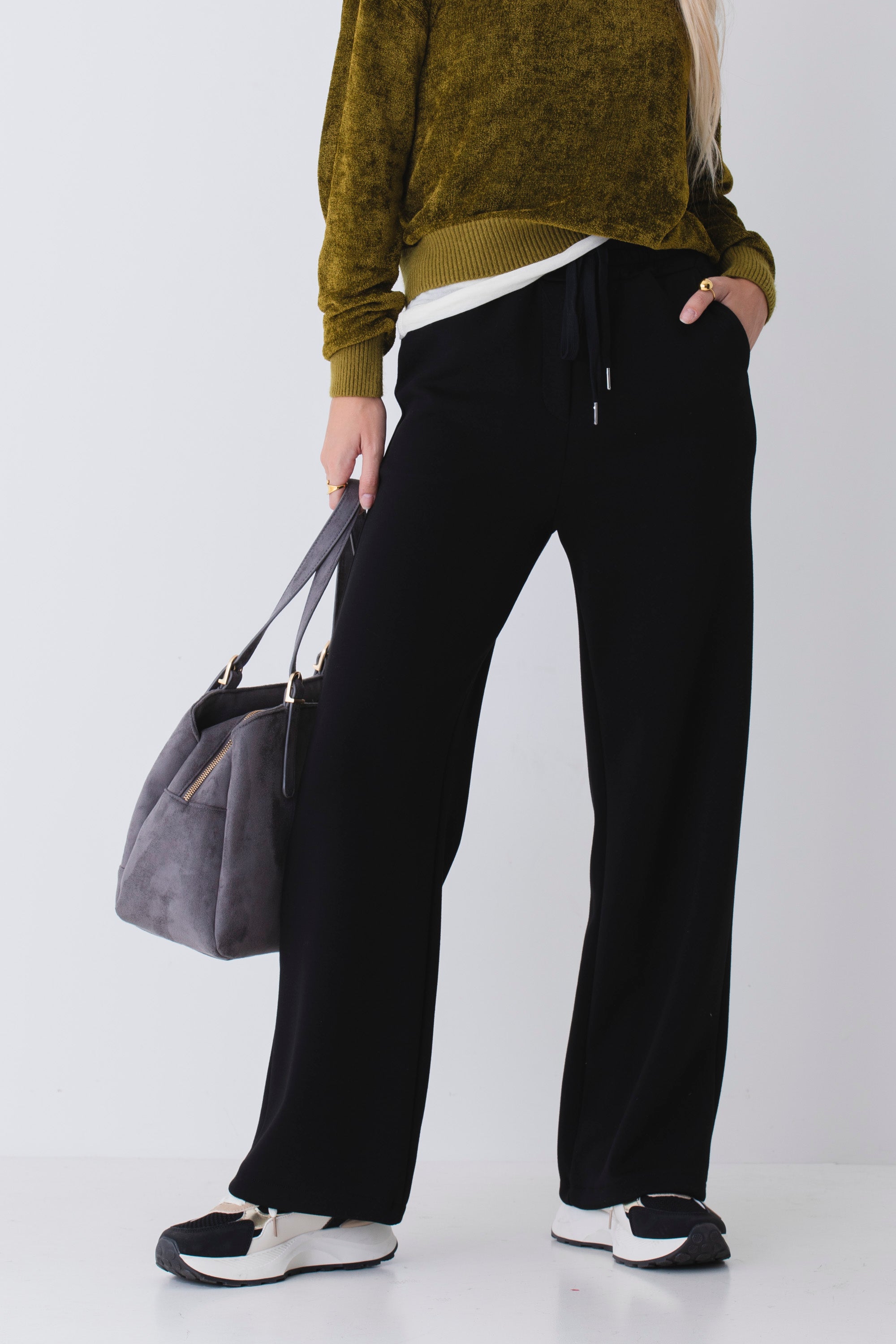 Pantalone palazzo in cotone elasticizzato - FW26