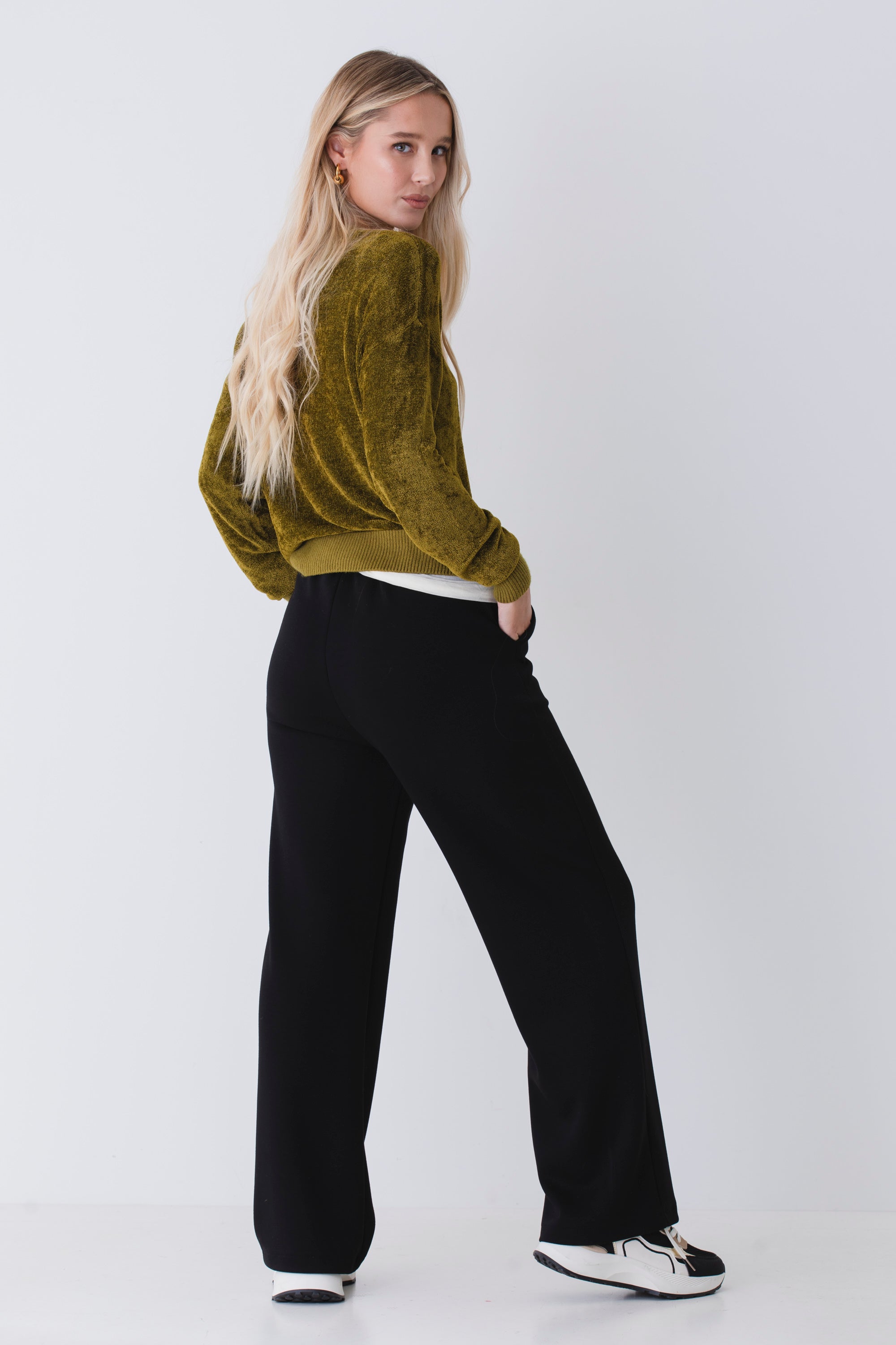 Pantalone palazzo in cotone elasticizzato - FW26