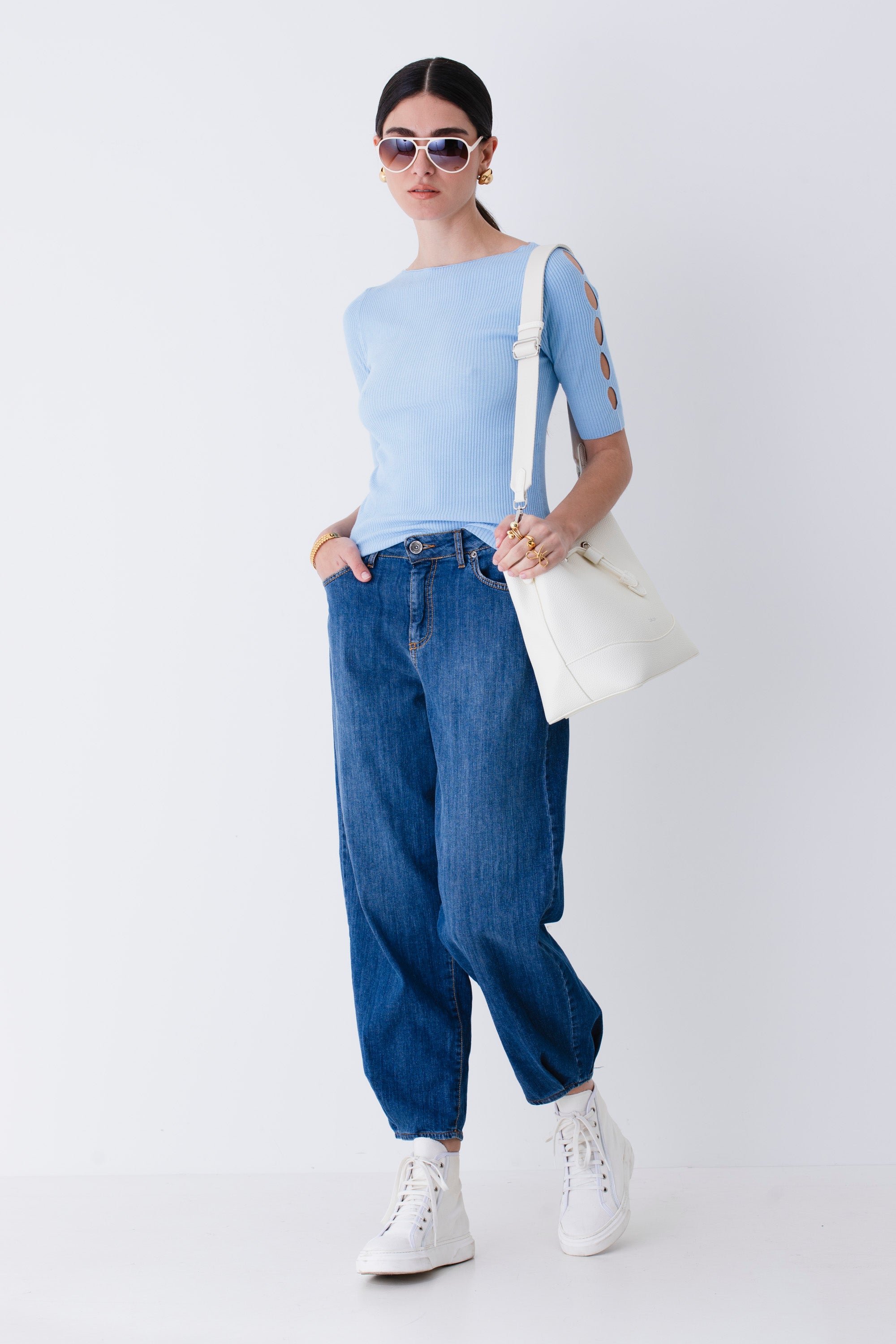 Maglia a costine con cut-out - PE25