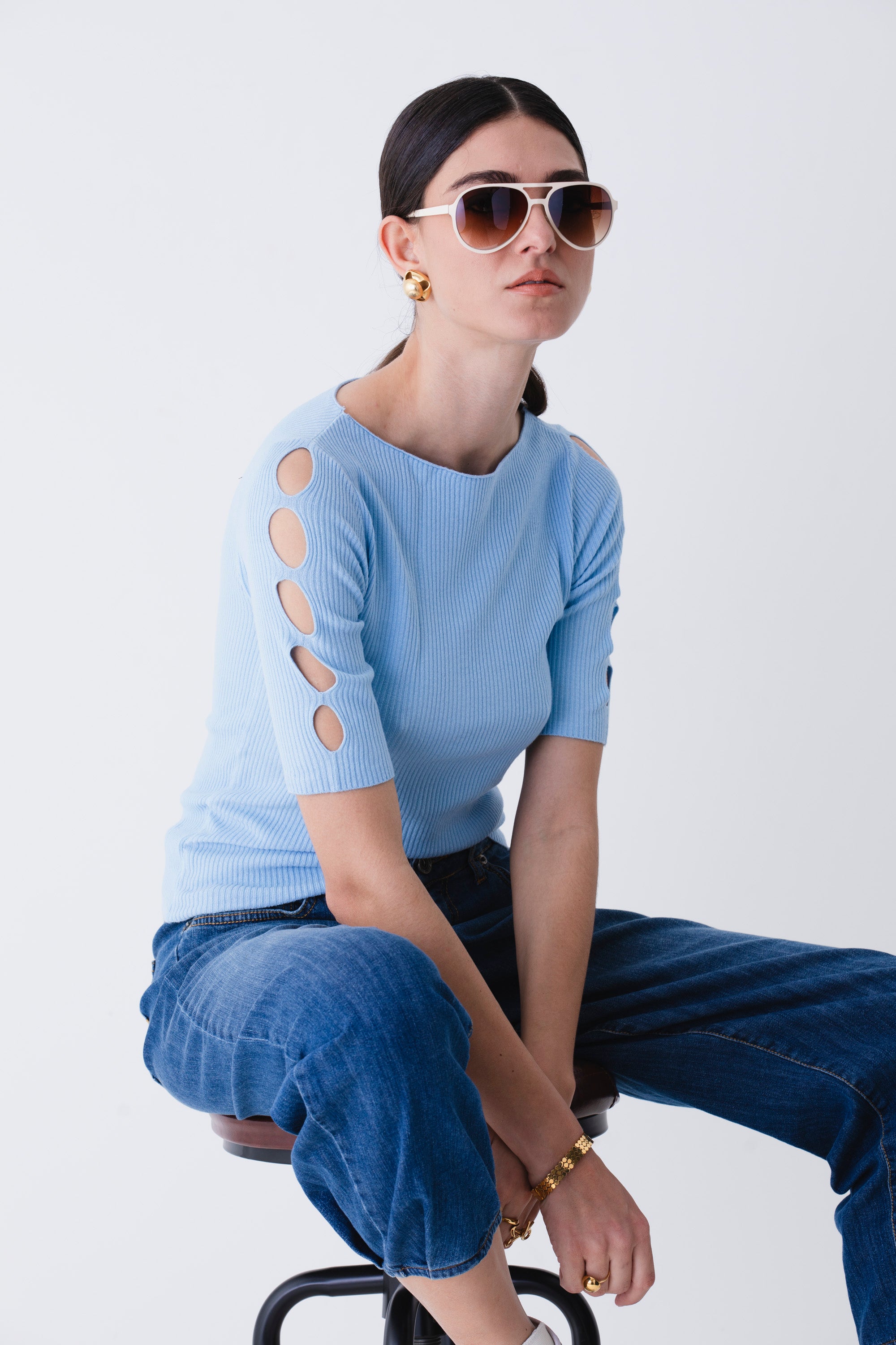 Maglia a costine con cut-out - PE25