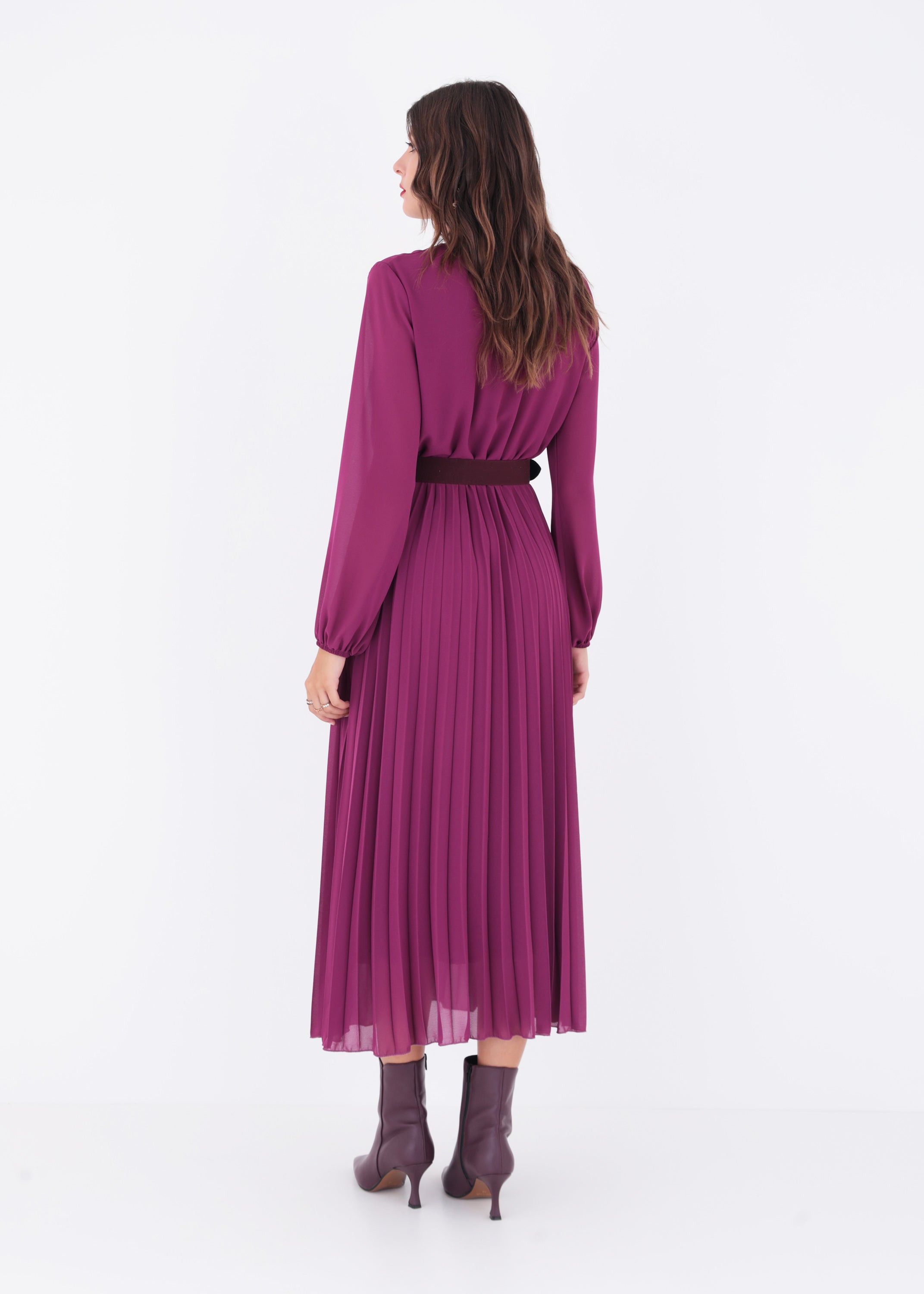 Abito lungo in georgette plissè - FW23