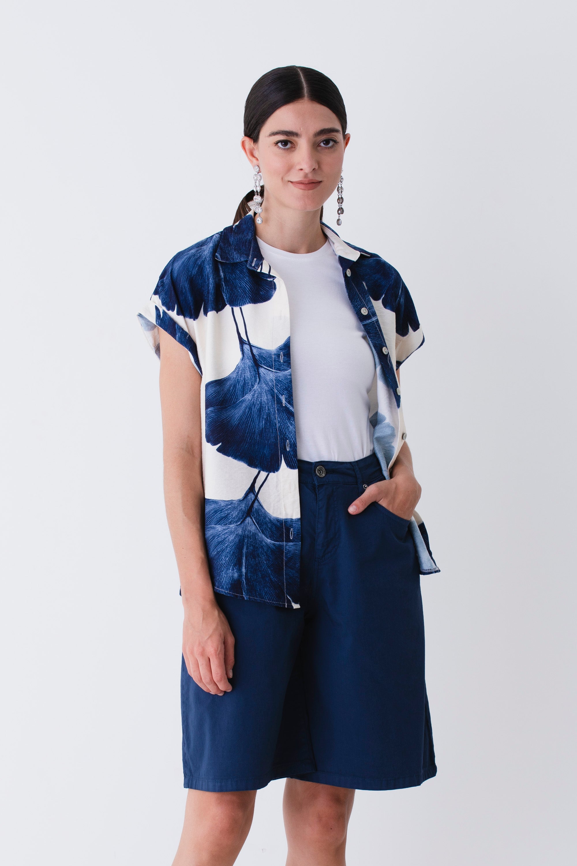 Camicia in viscosa fantasia floreale - PE25
