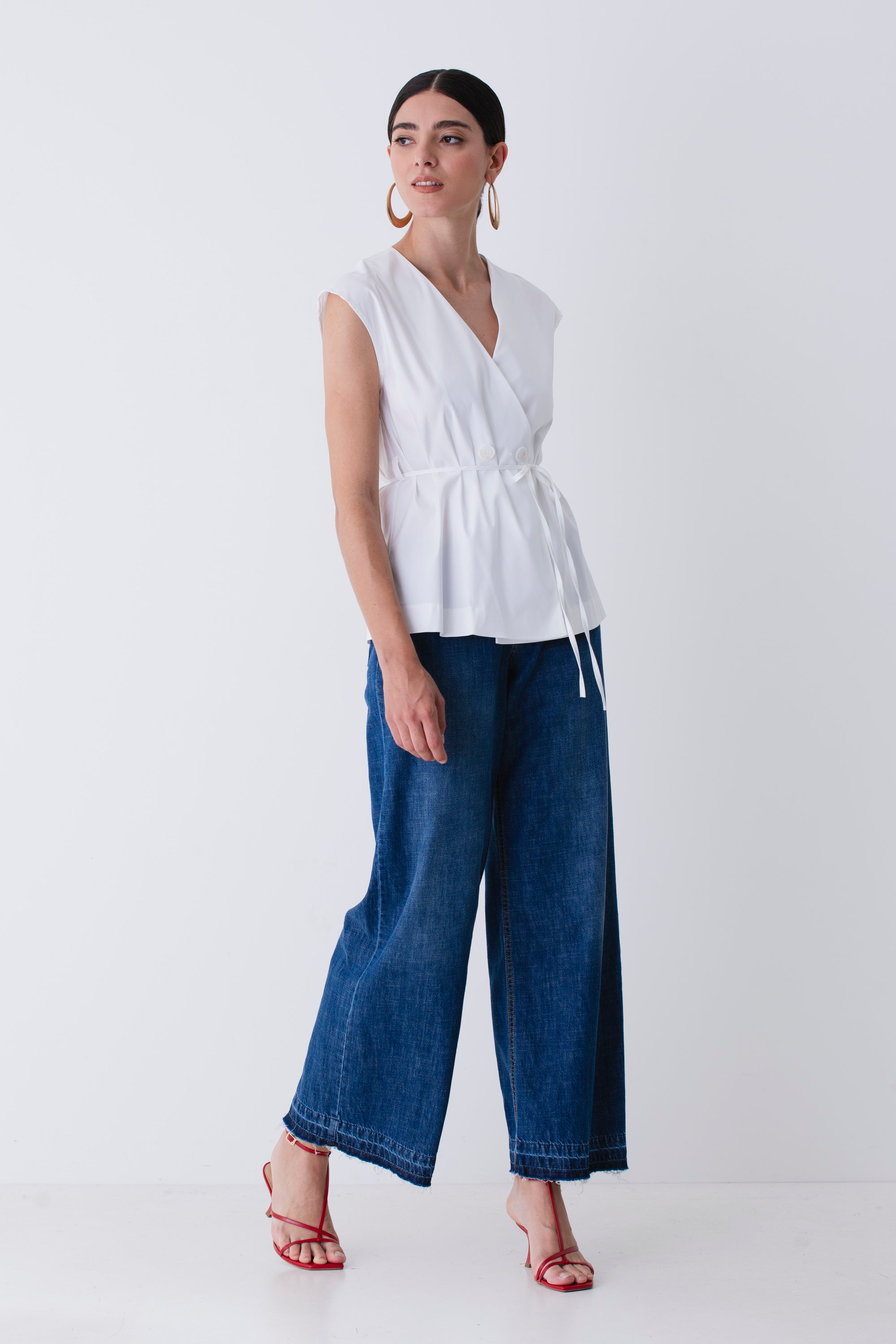 Gilet doppio petto in cotone elasticizzato - PE25