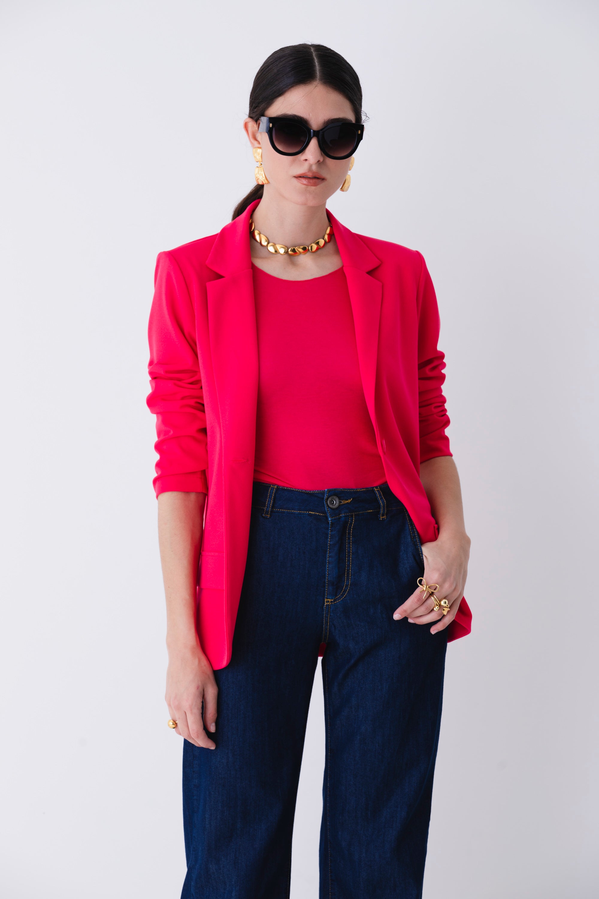 Blazer over ad un petto in scuba crepe - PE25