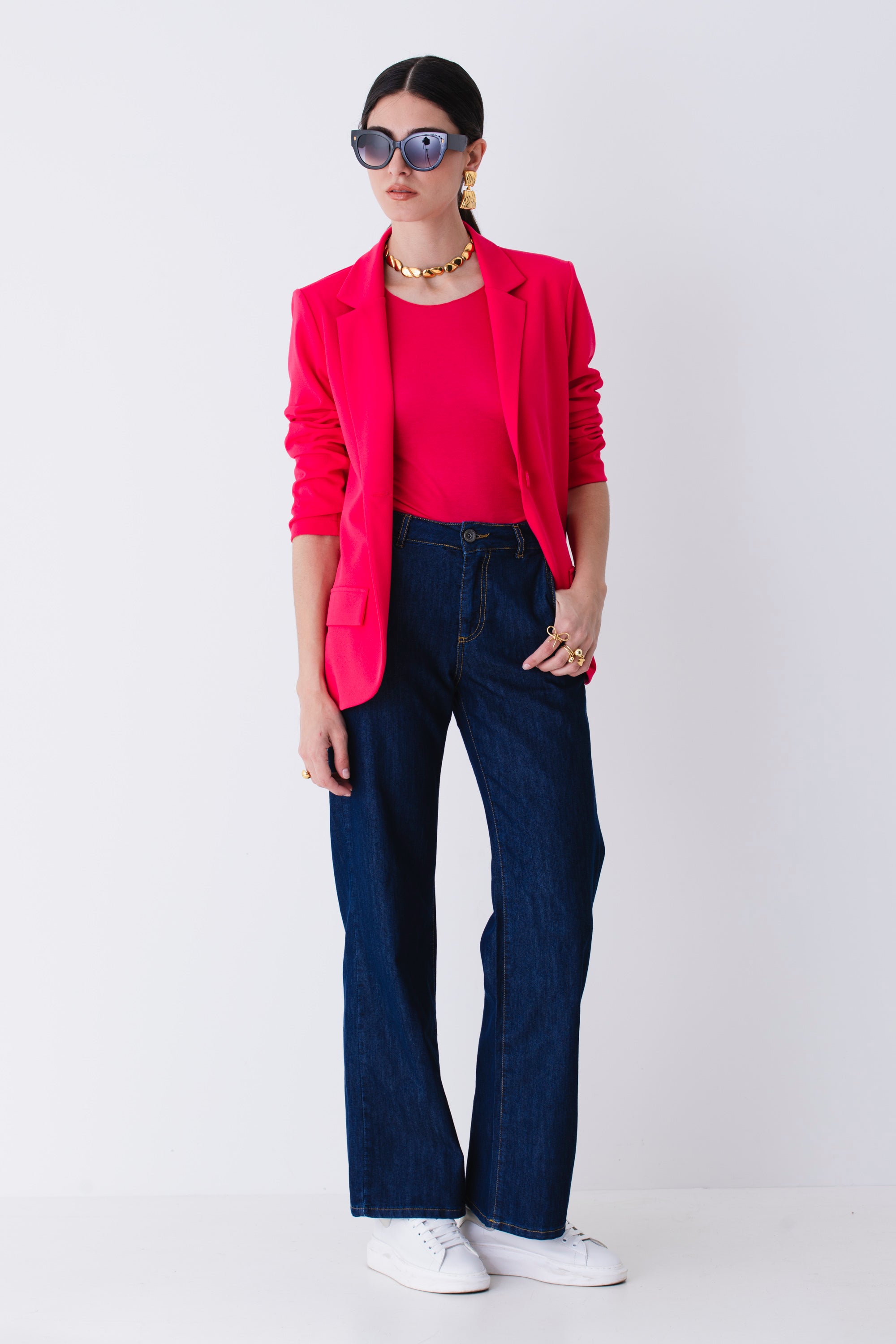 Blazer over ad un petto in scuba crepe - PE25