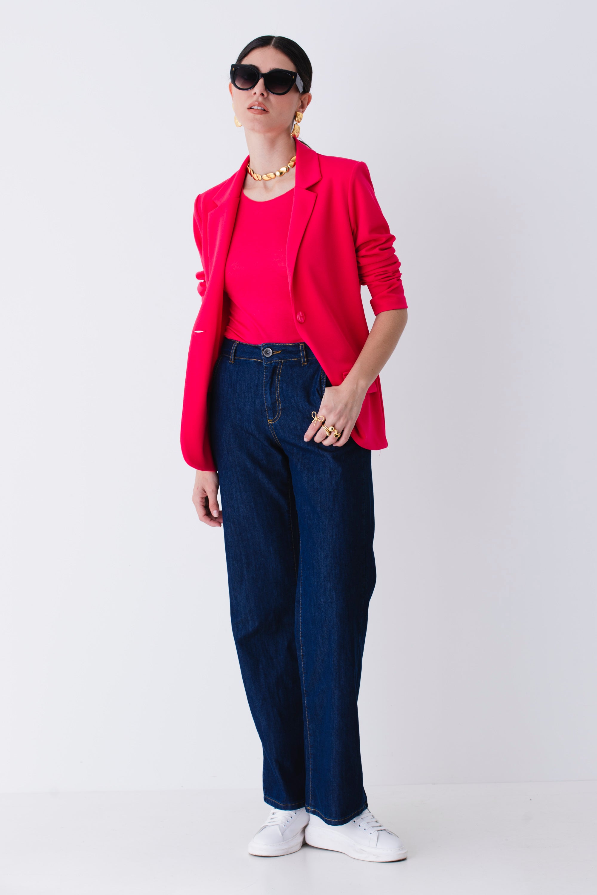 Blazer over ad un petto in scuba crepe - PE25