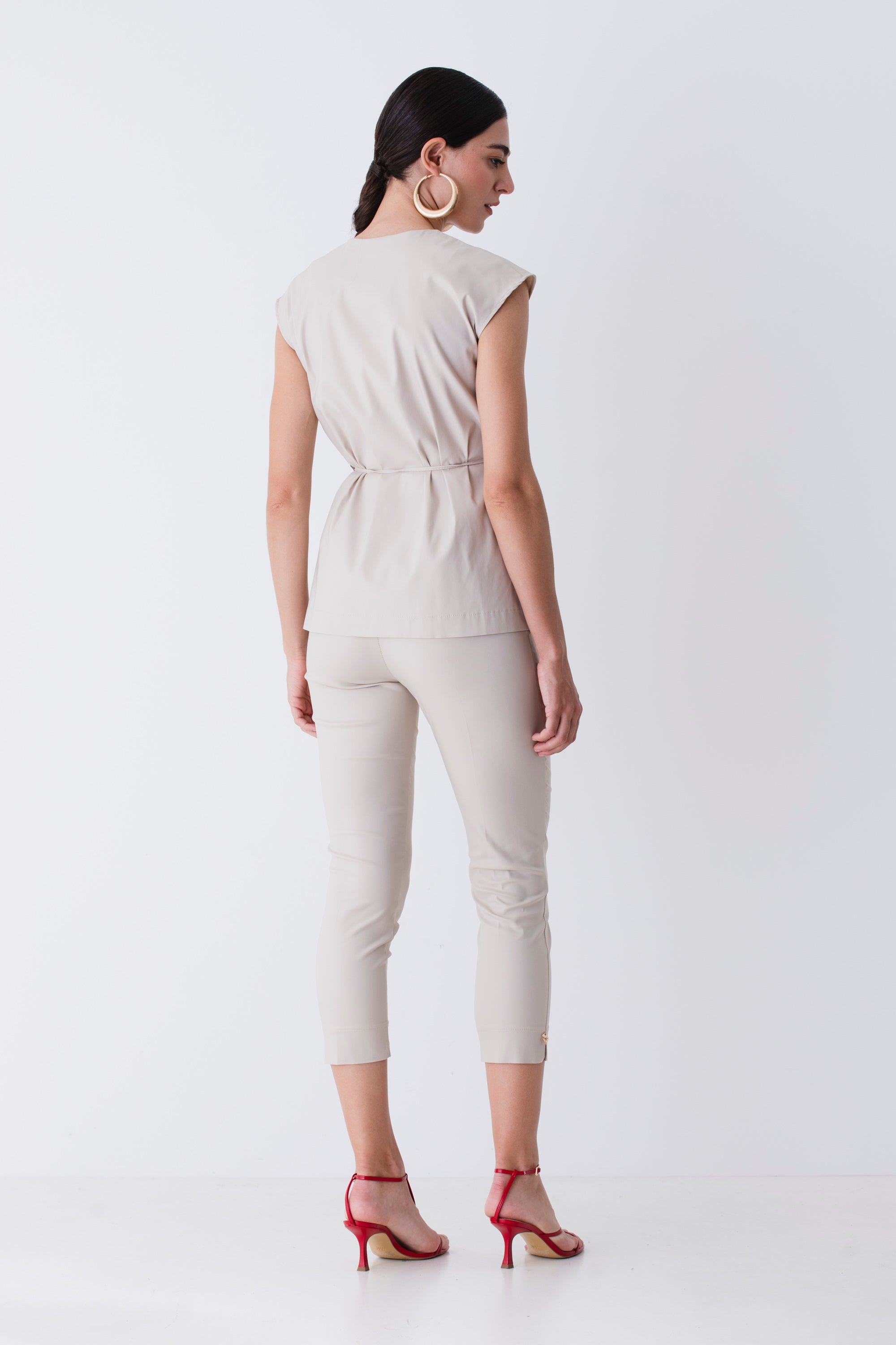 Gilet doppio petto in cotone elasticizzato - PE25