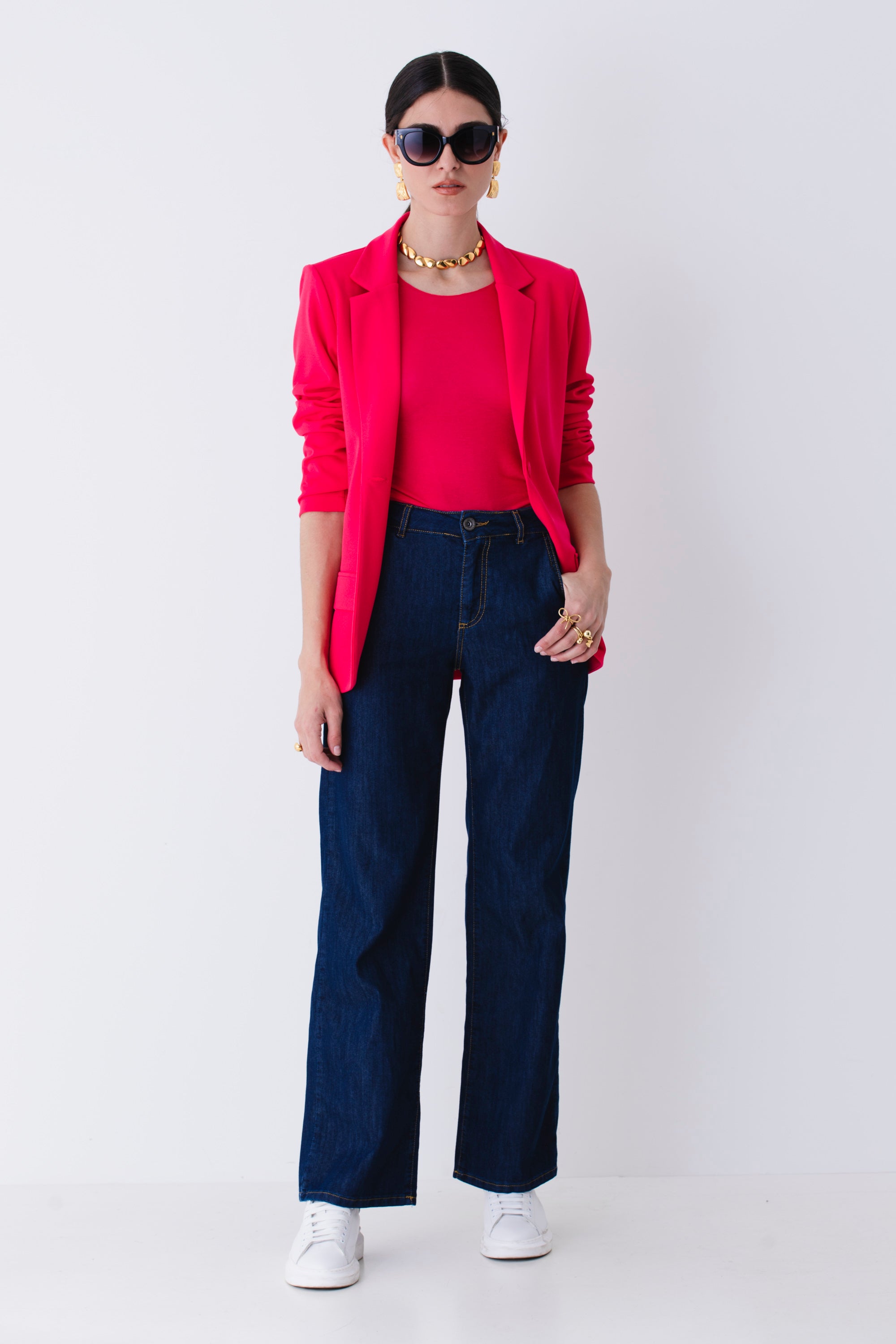 Blazer over ad un petto in scuba crepe - PE25