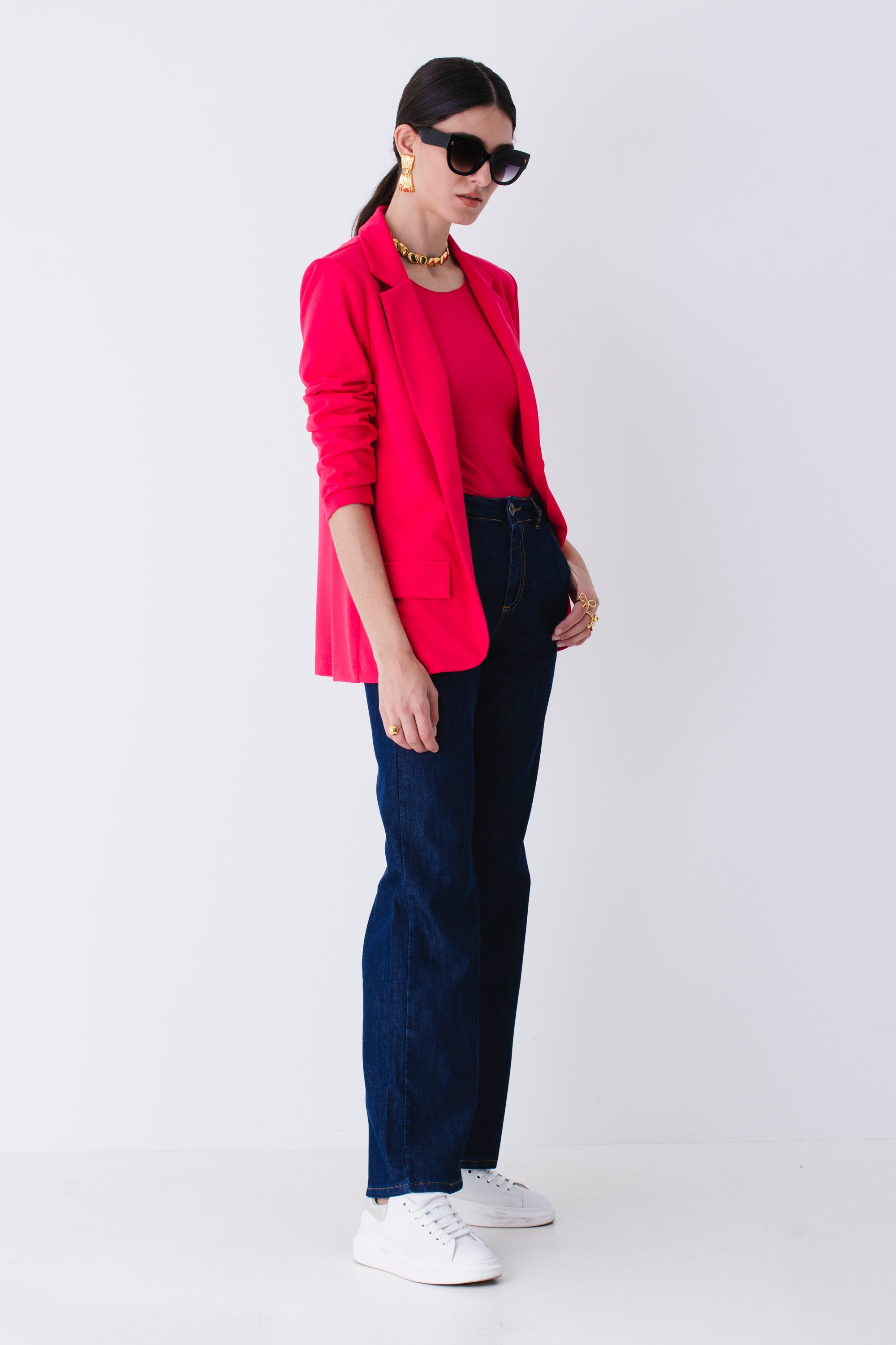 Blazer over ad un petto in scuba crepe - PE25