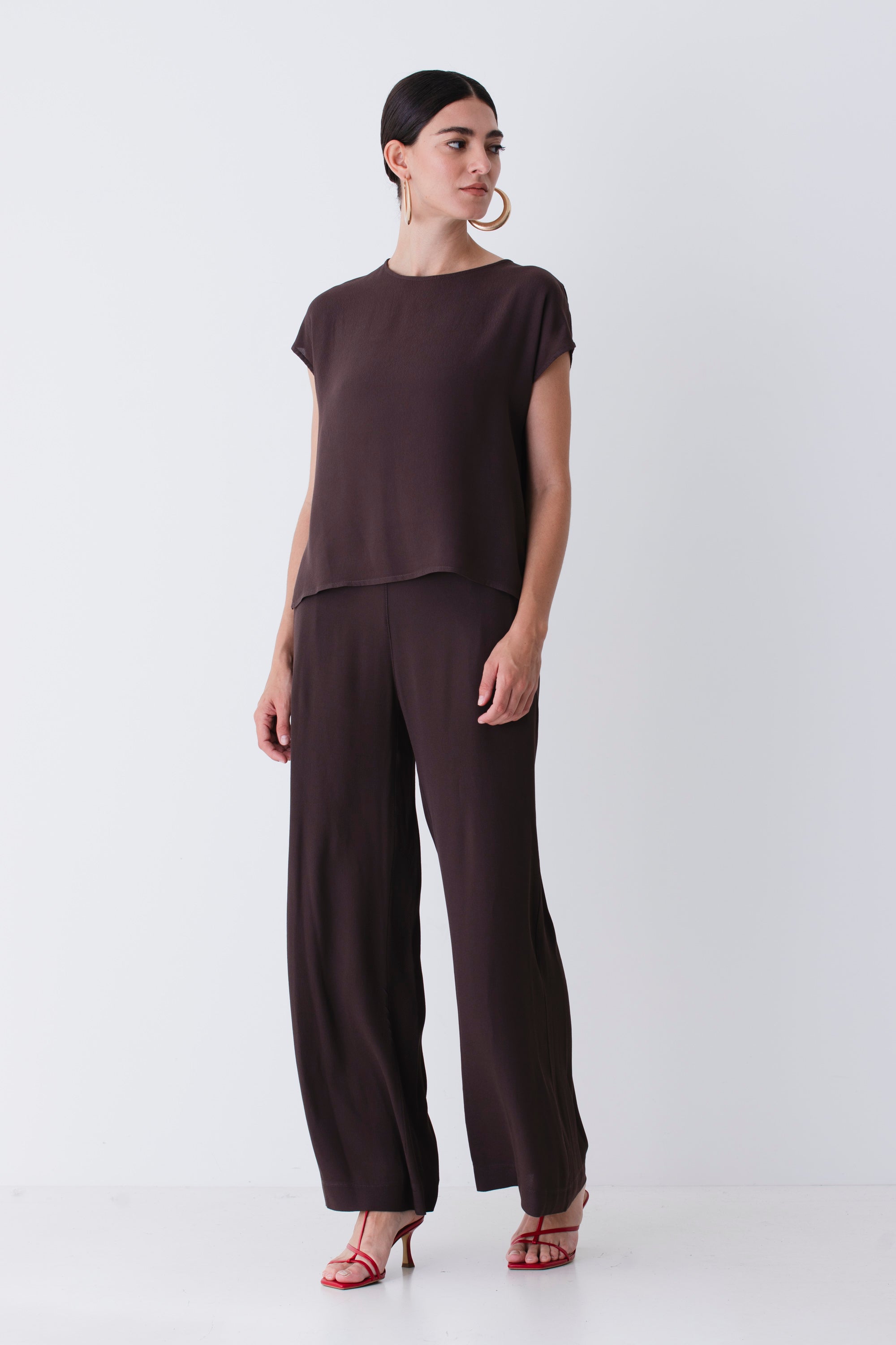 Pantalone a palazzo in viscosa - PE25