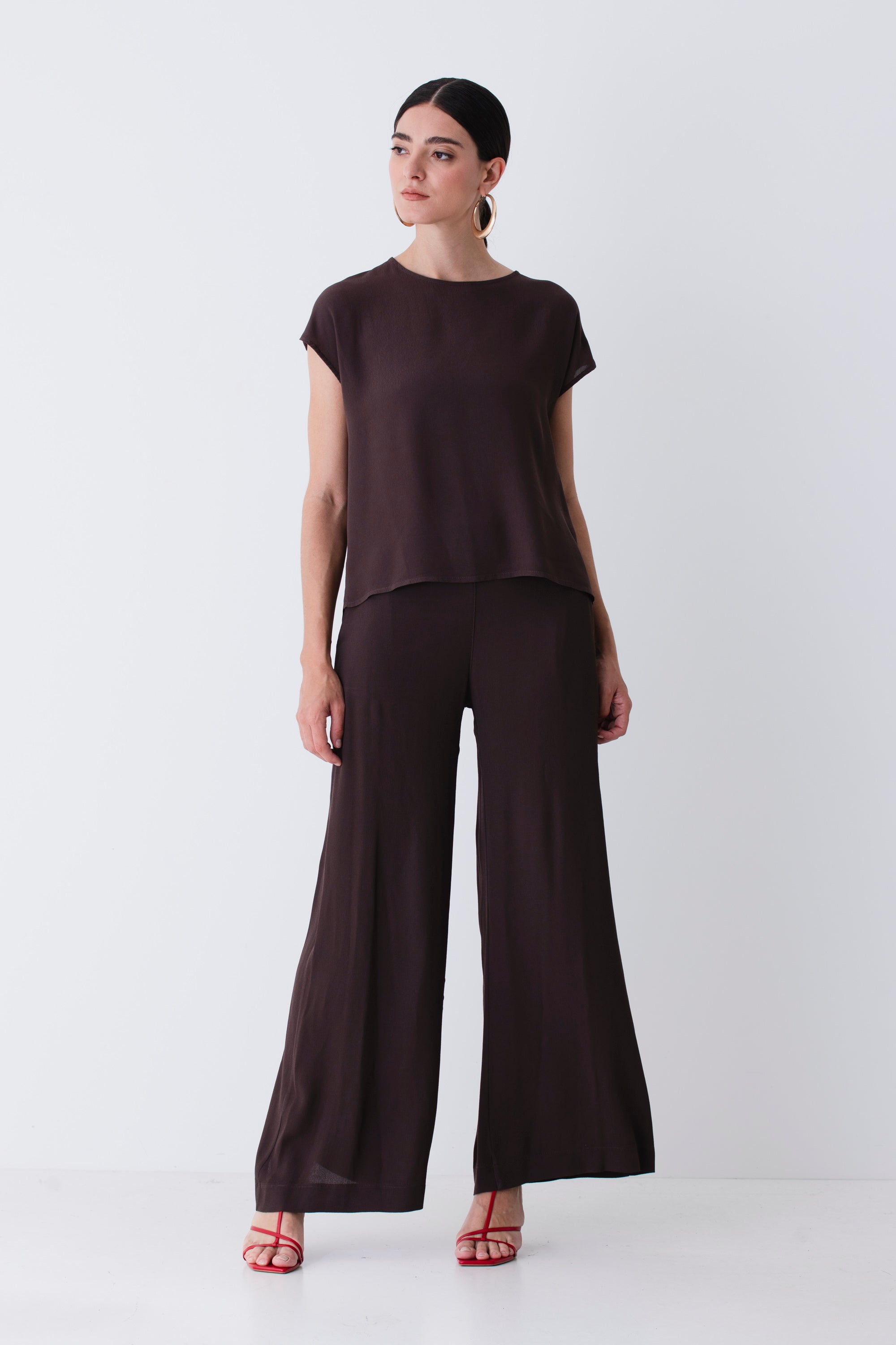 Pantalone a palazzo in viscosa - PE25