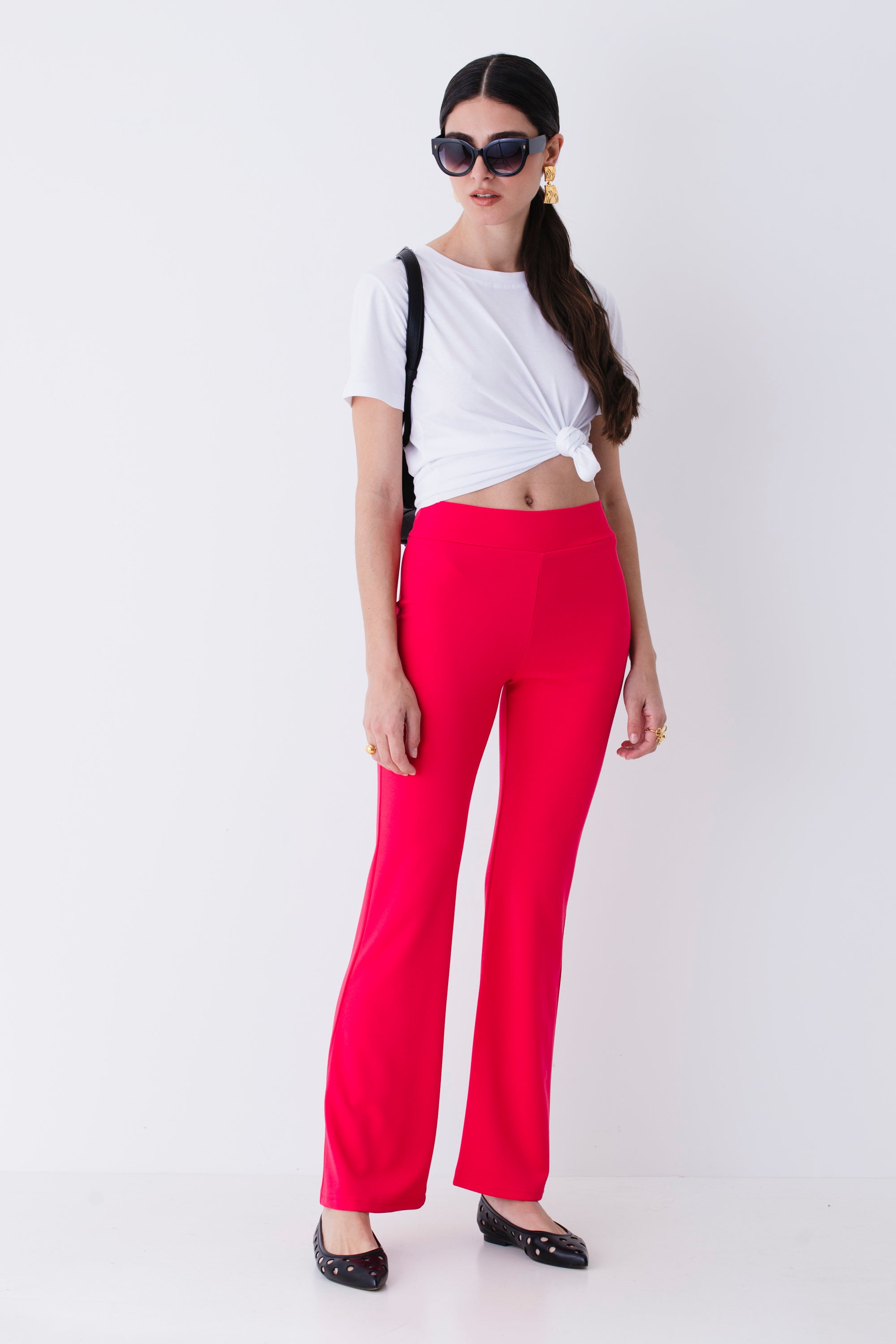 Pantalone a zampa in scuba crepe - PE25