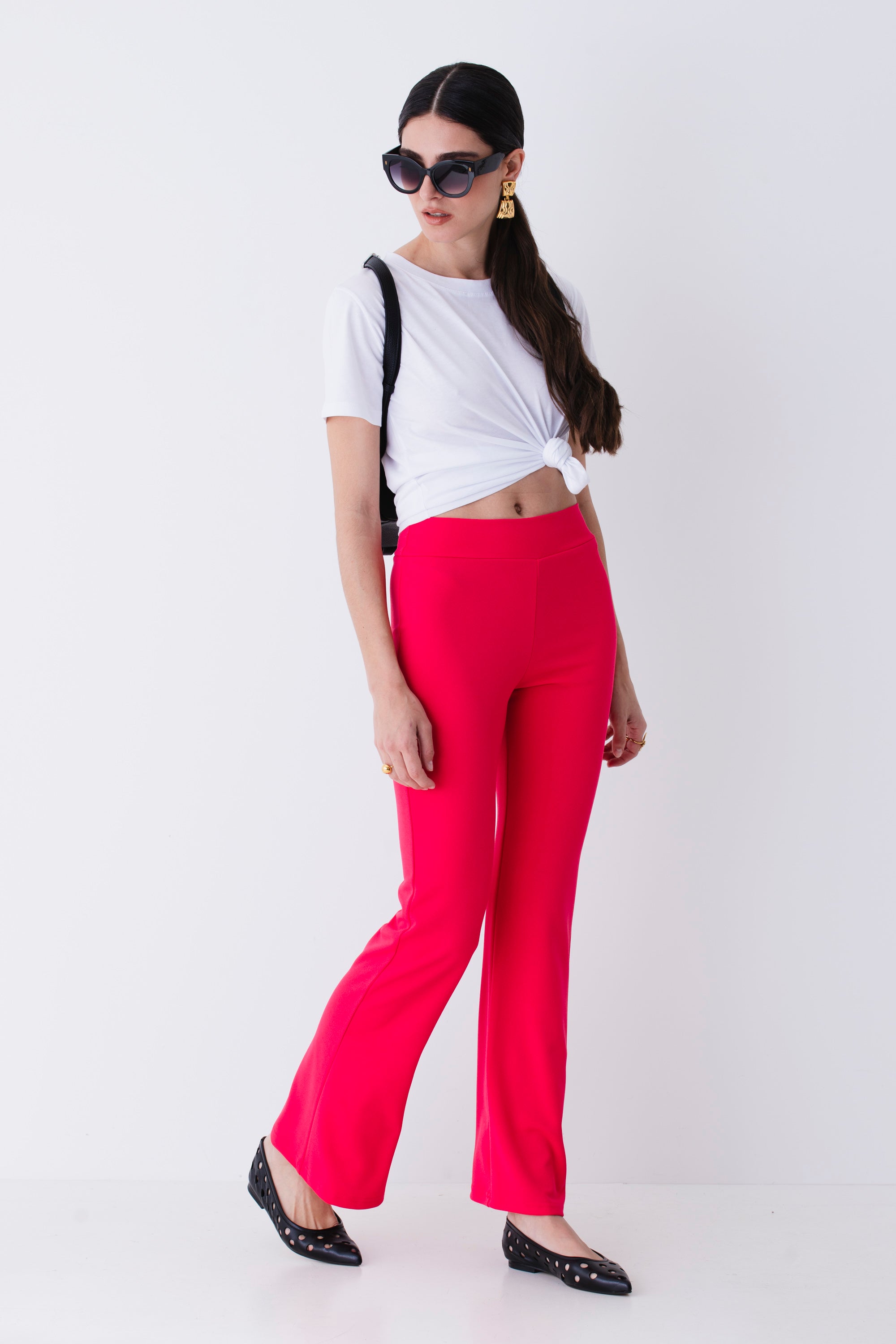 Pantalone a zampa in scuba crepe - PE25