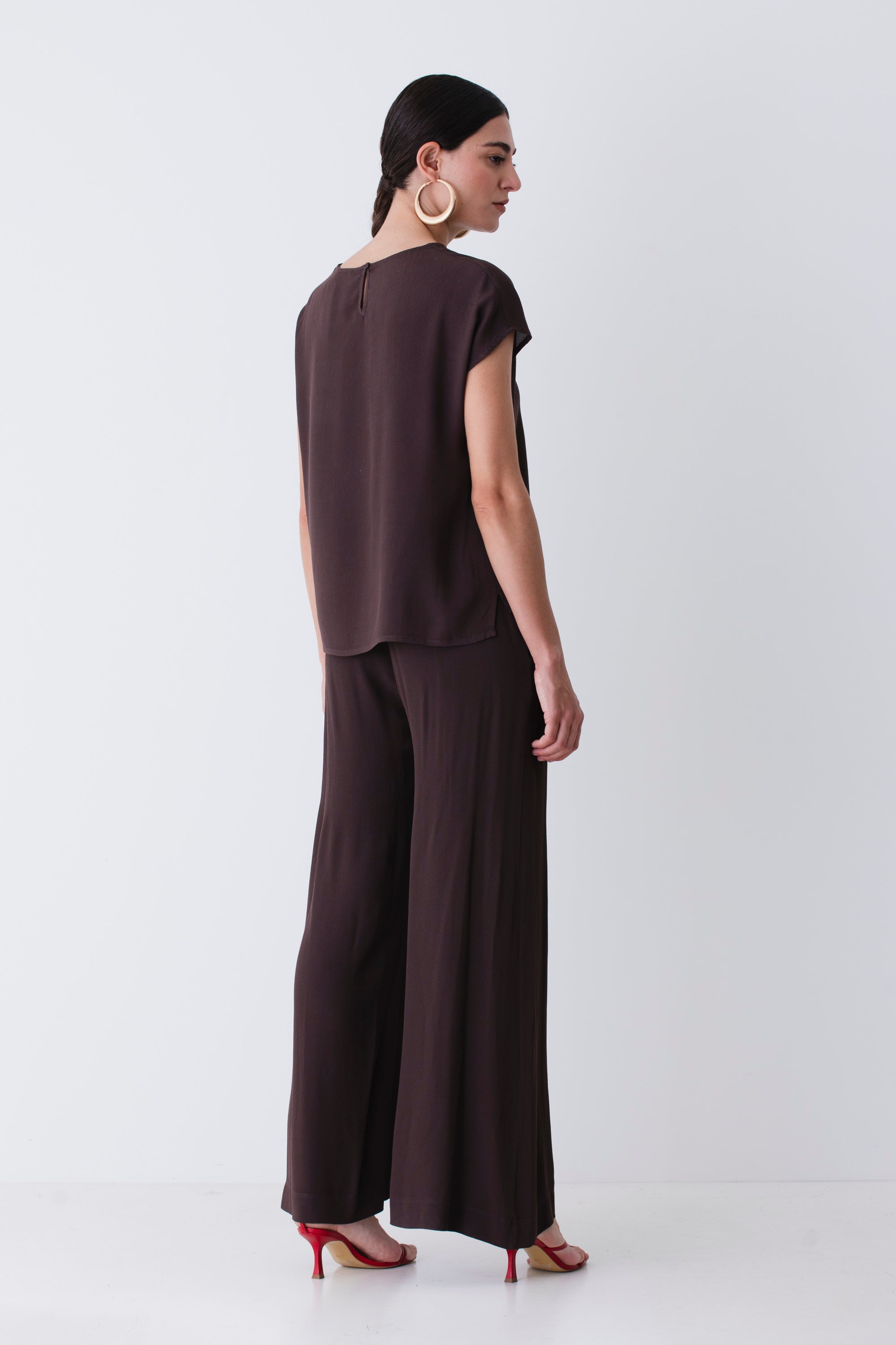 Pantalone a palazzo in viscosa - PE25