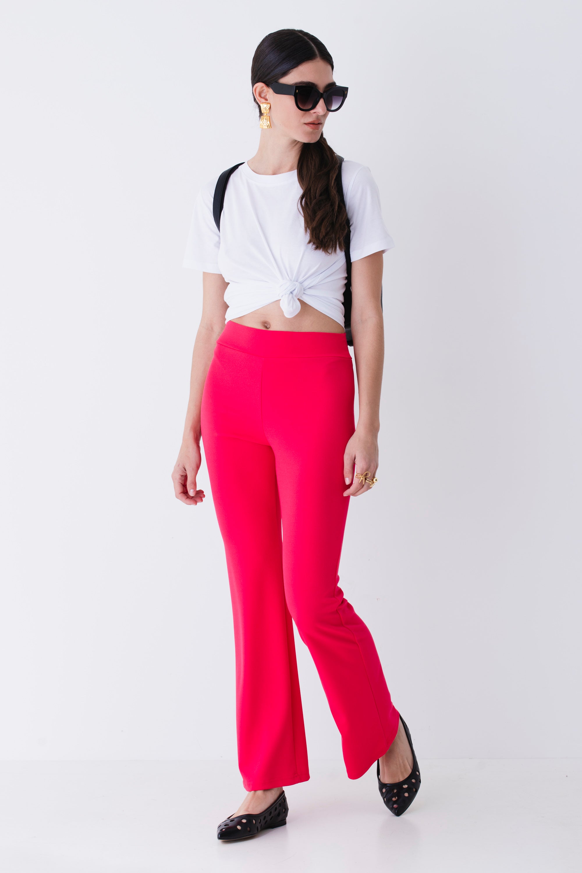 Pantalone a zampa in scuba crepe - PE25