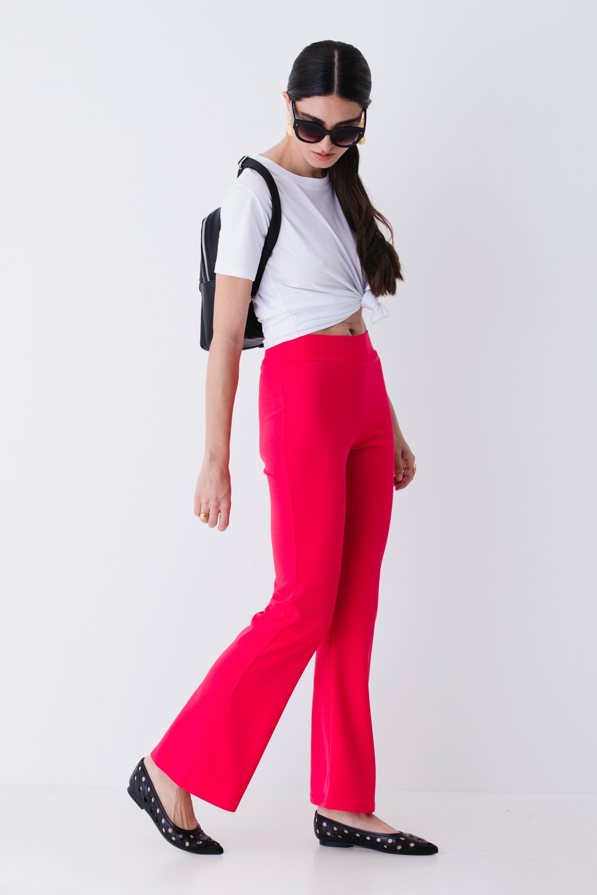 Pantalone a zampa in scuba crepe - PE25