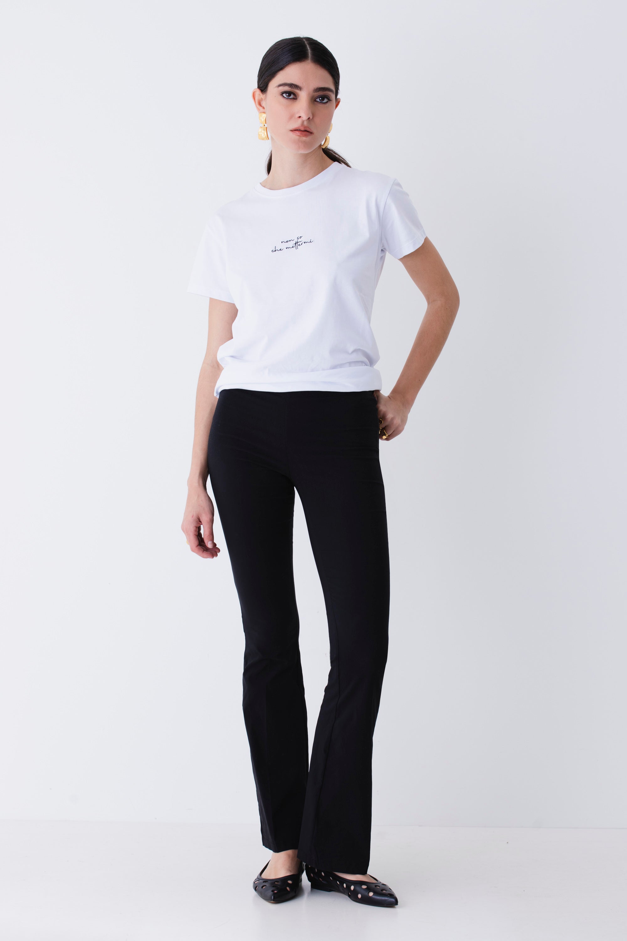 Pantaloni svasati in bengalina stretch - PE25