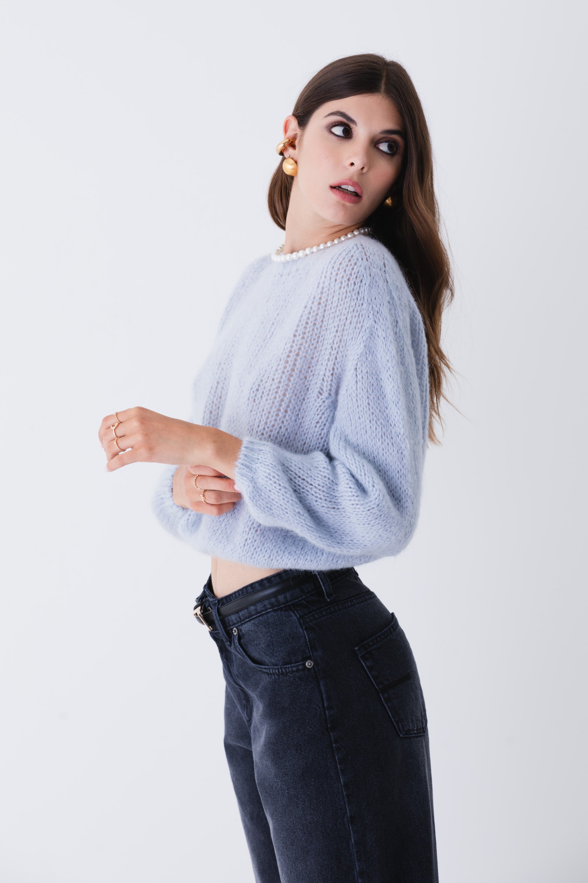 Pullover crop in mohair - FW25