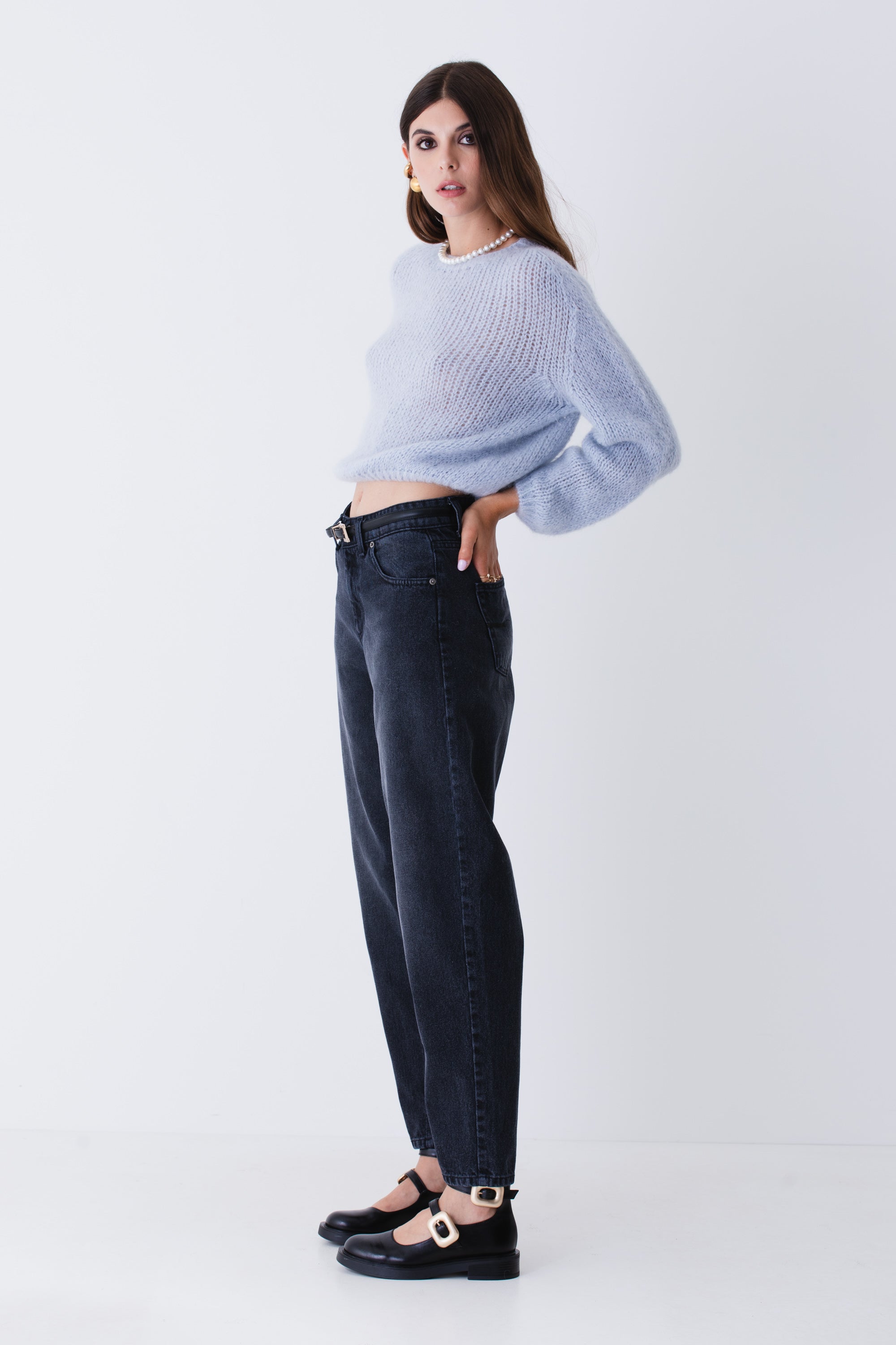 Pullover crop in mohair - FW25