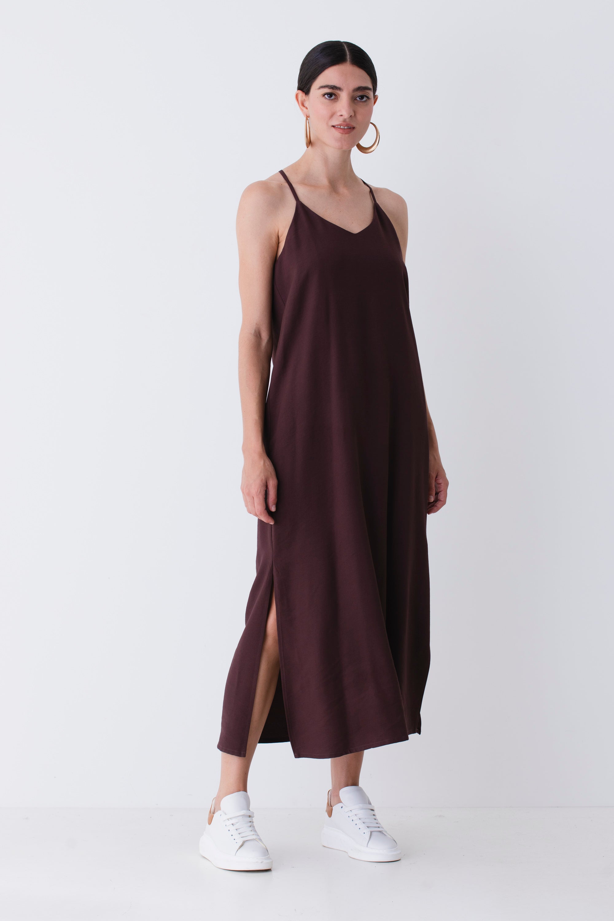 Abito lungo in viscosa halterneck - PE25