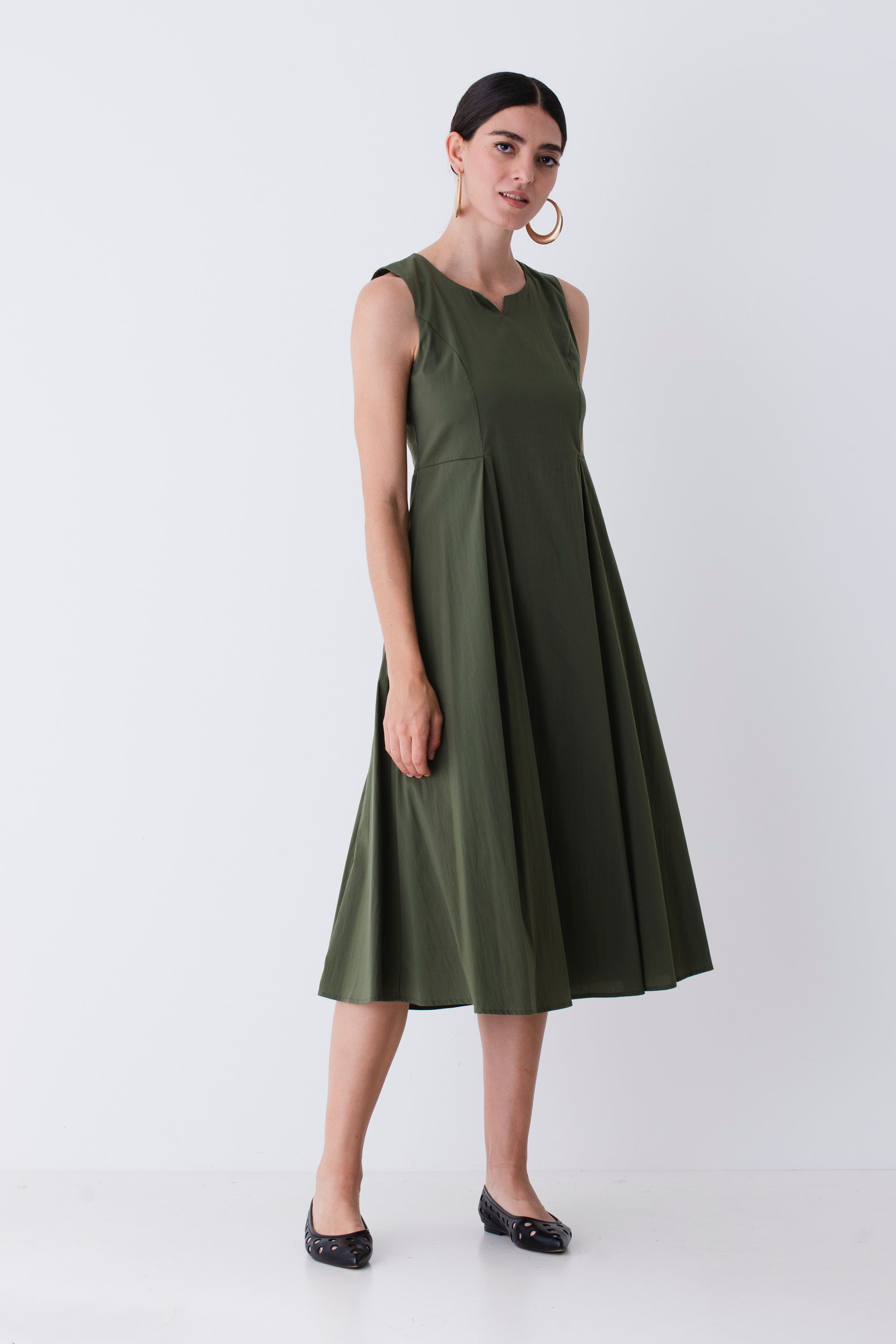 Abito midi in cotone elasticizzato - PE25
