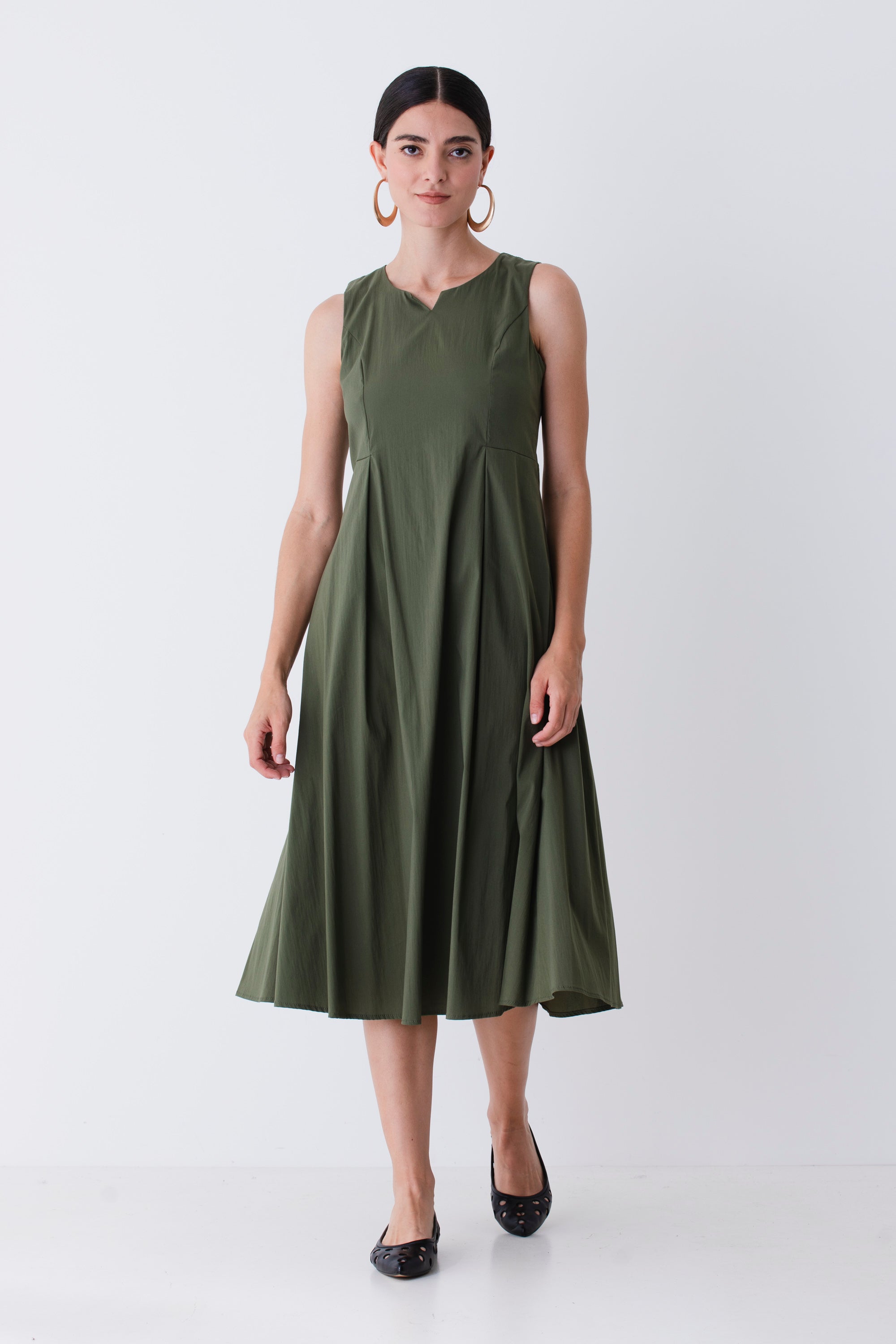 Abito midi in cotone elasticizzato - PE25