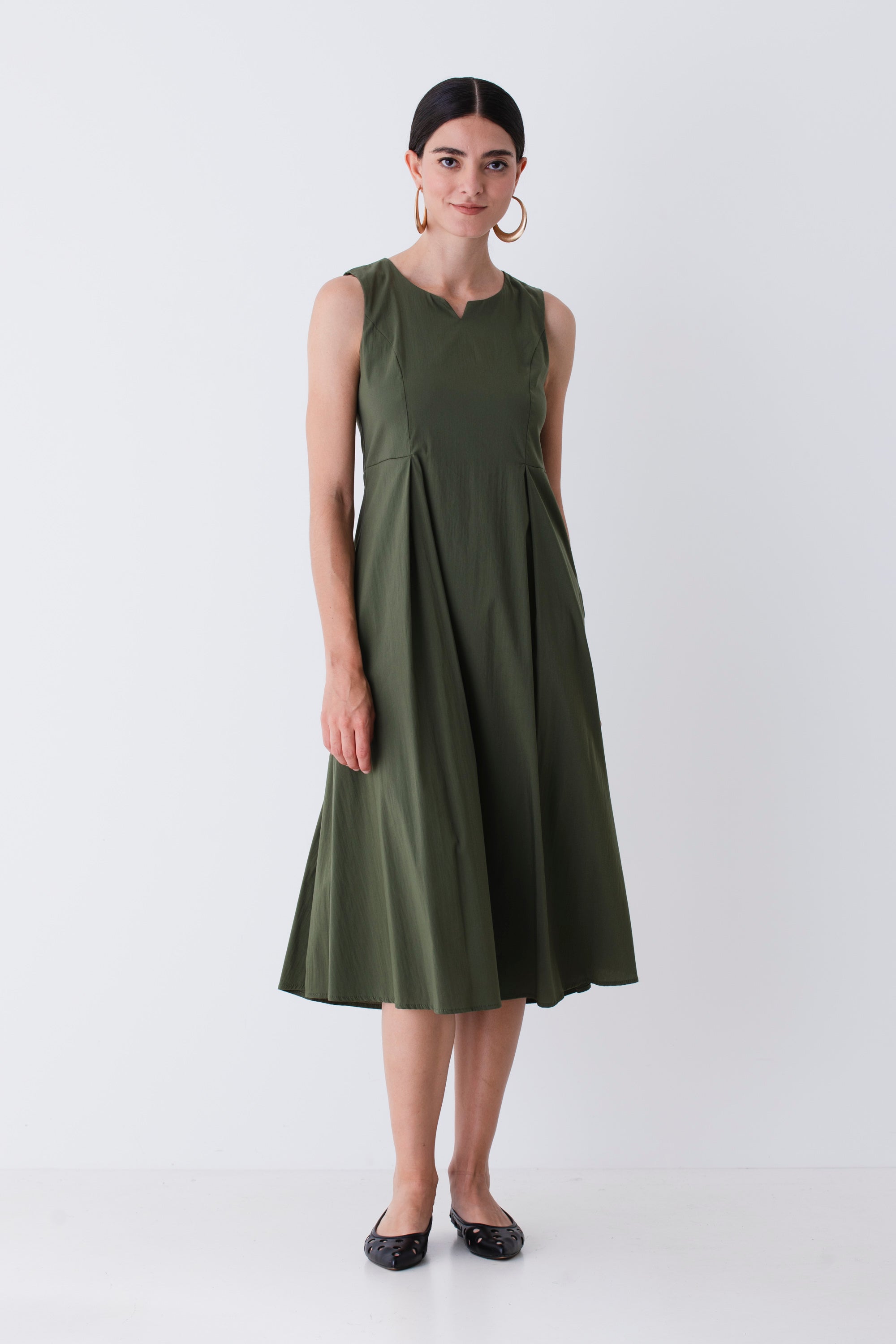 Abito midi in cotone elasticizzato - PE25