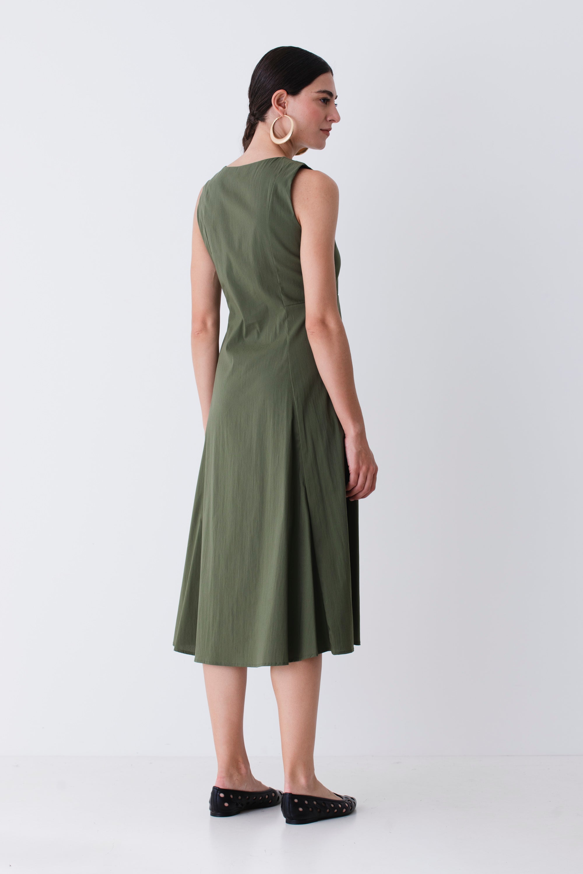 Abito midi in cotone elasticizzato - PE25