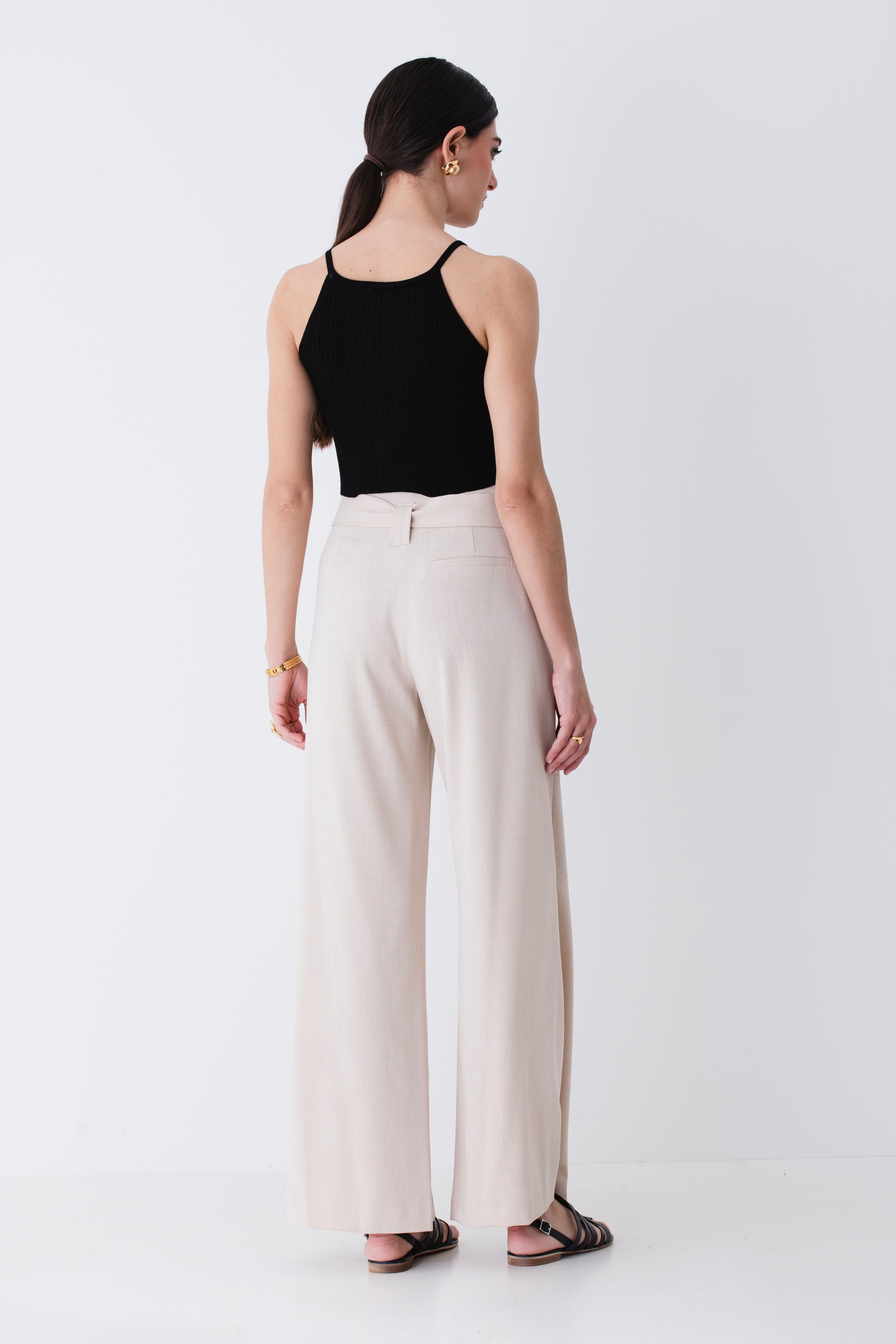 Pantalone palazzo con fusciacca in grisaglia - PE25