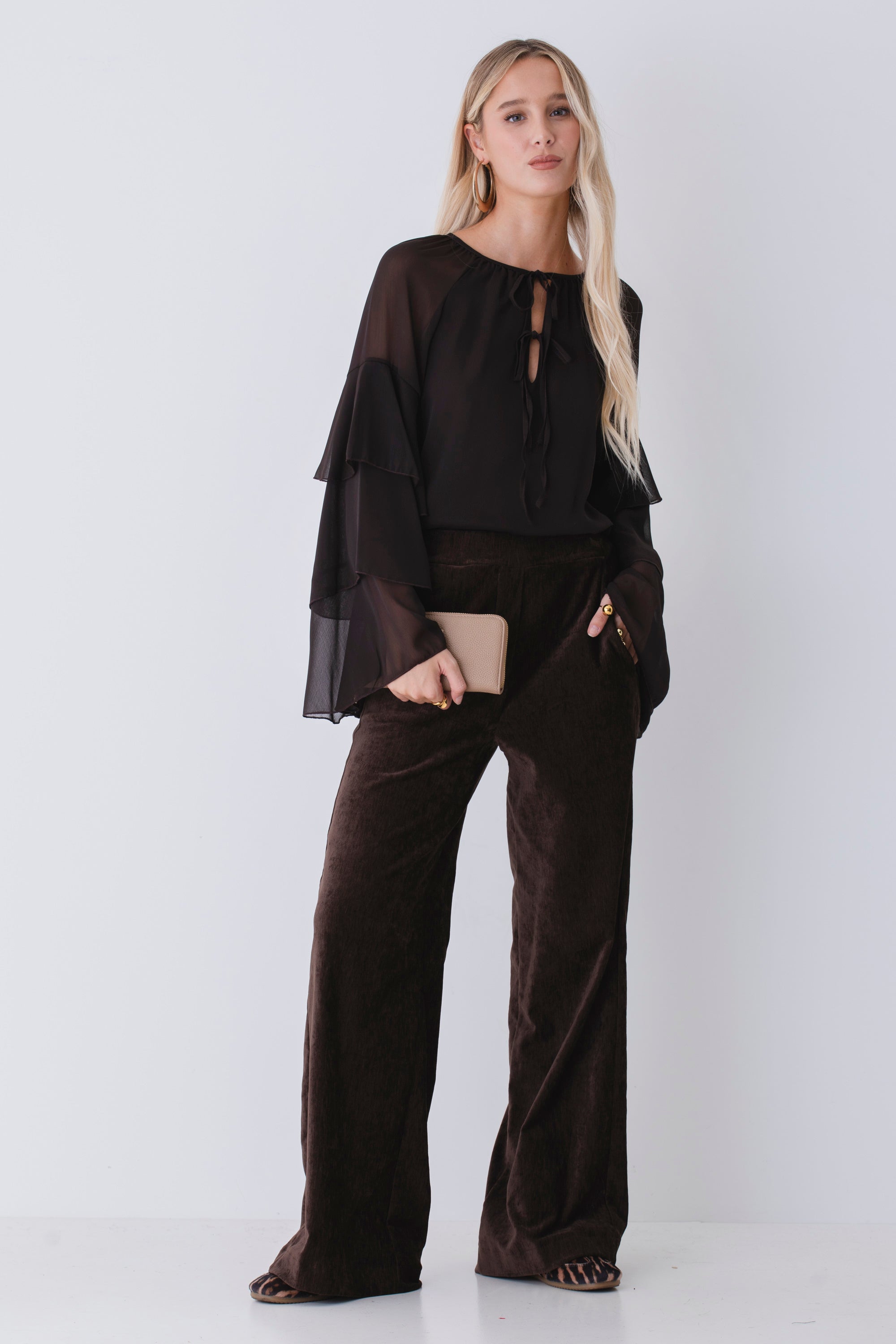 Blusa con balze in georgette - FW26
